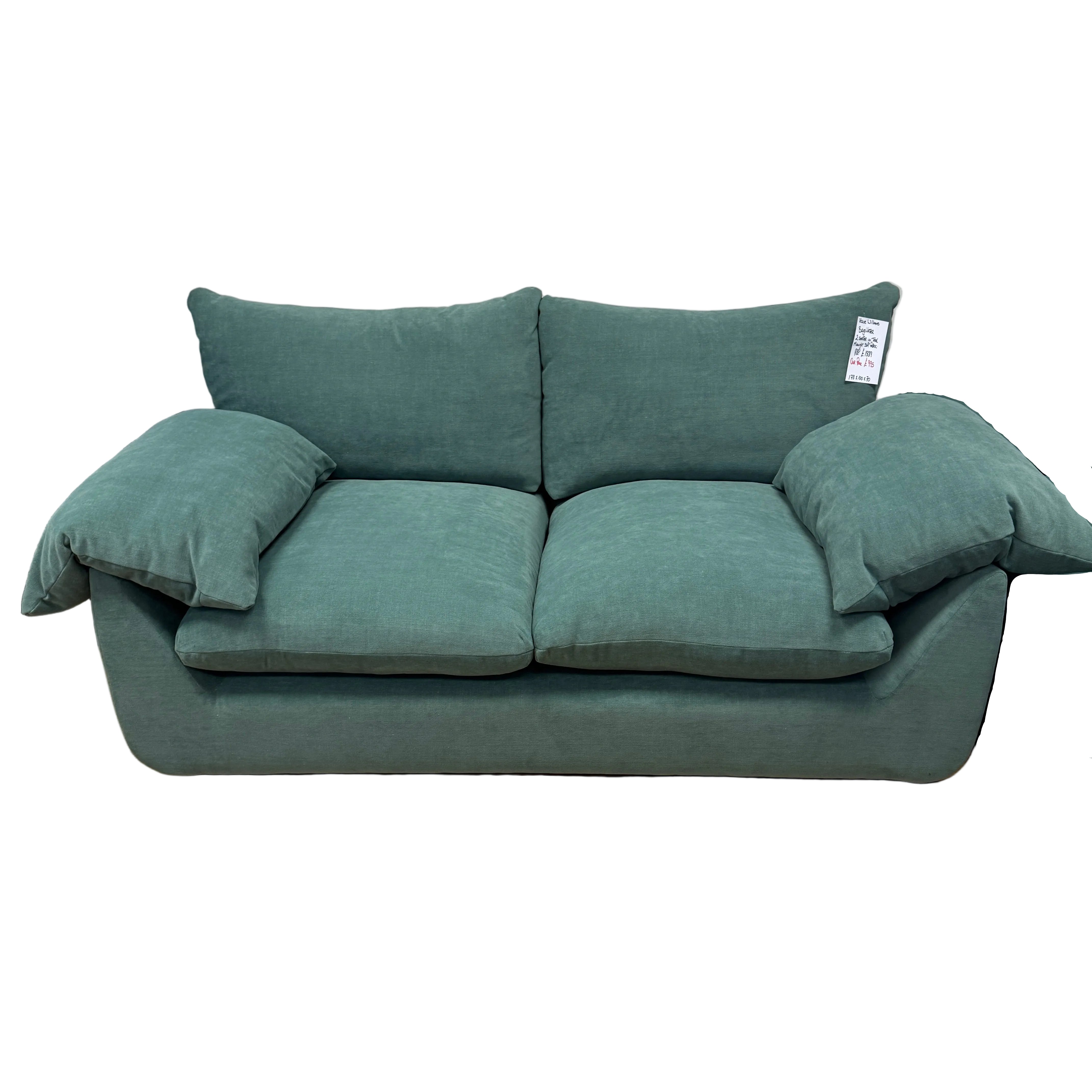 Bayswater 2 seater sofa in Teal Midnight soft fabric