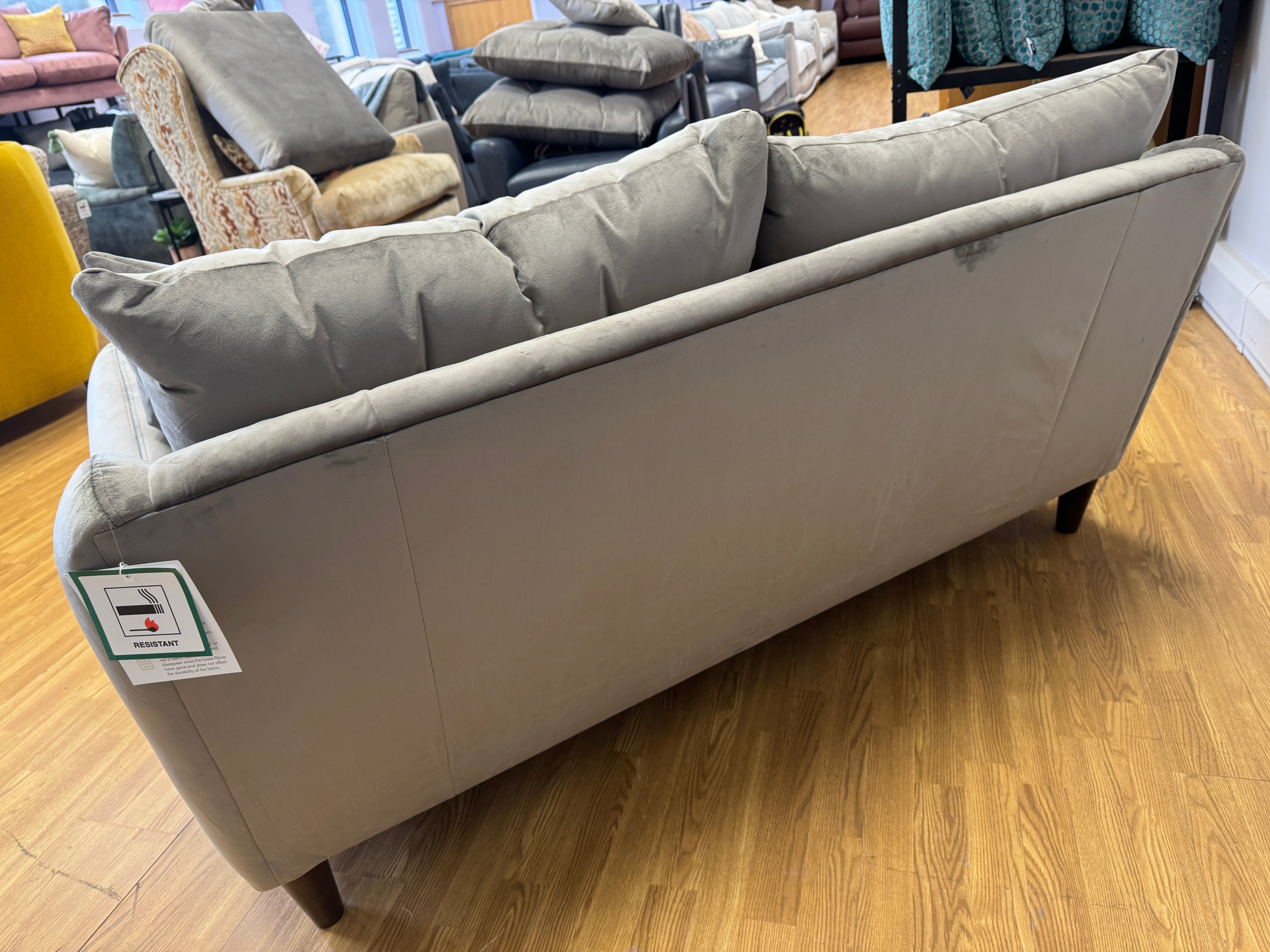 Ambleside 2 seater standard back sofa in Lumino Slate velvet