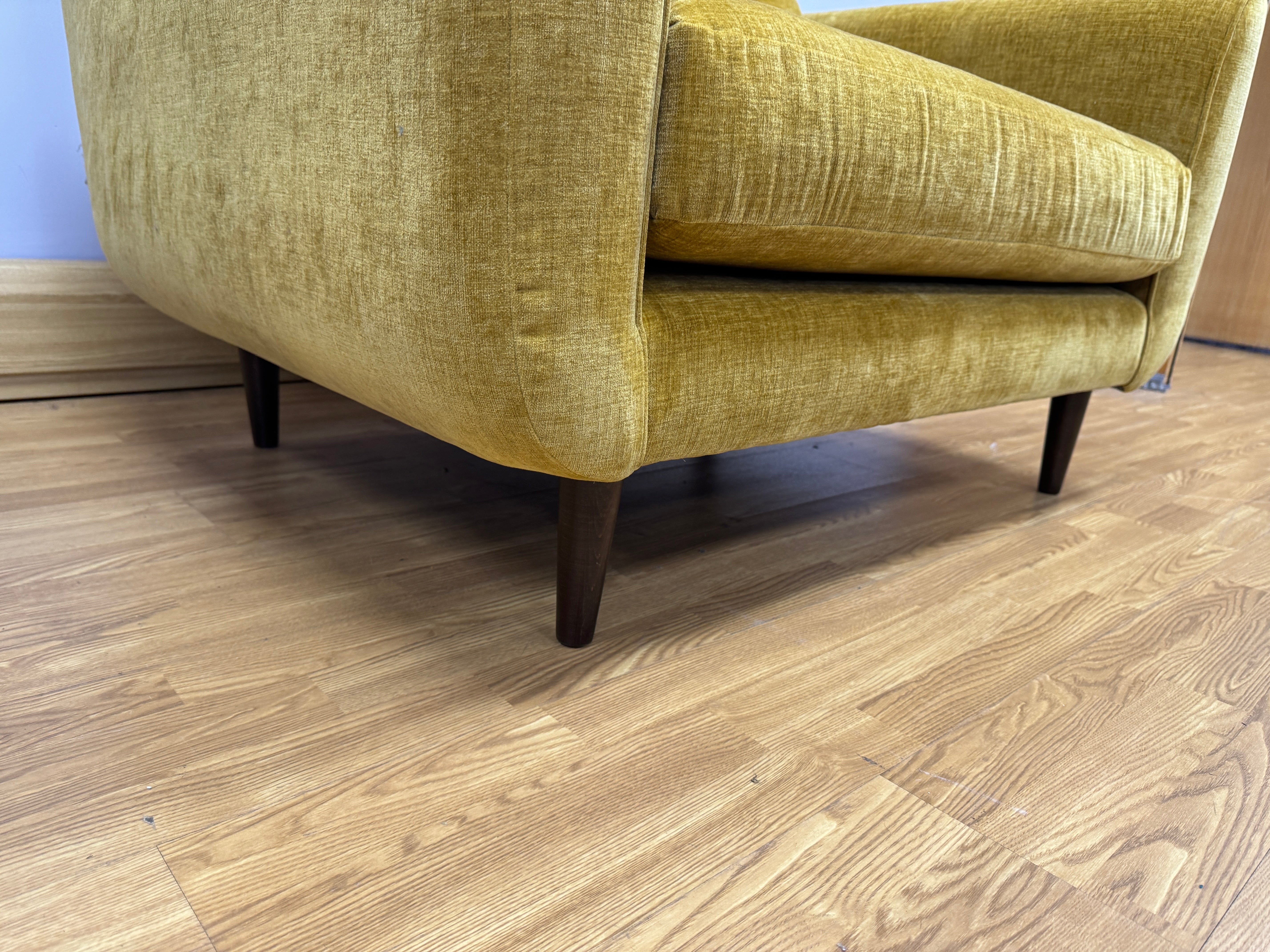 Orla Kiely Linden loveseat in Sunflower Derry chenille fabric