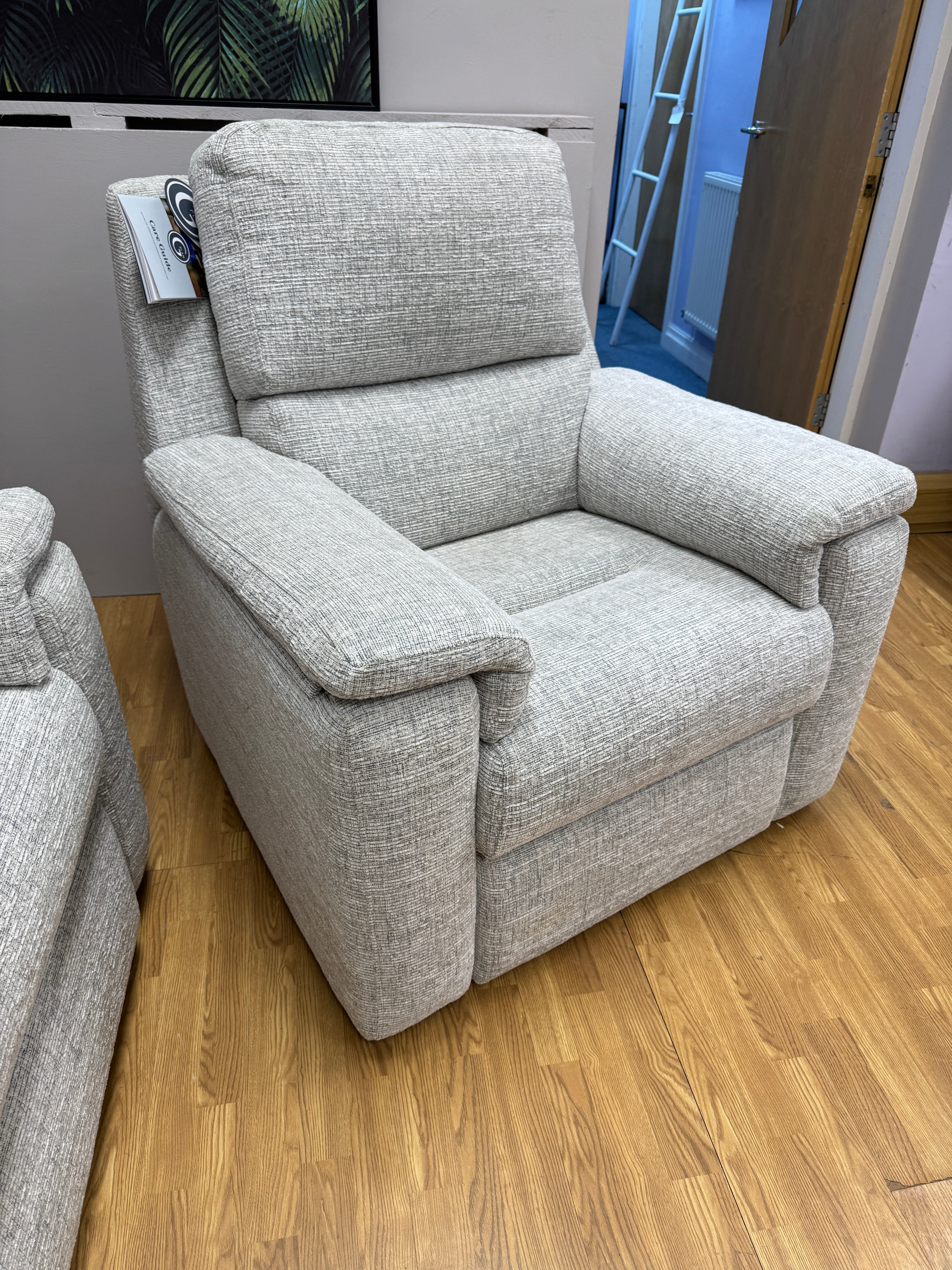 G Plan Harper standard armchair in Could mix weave fabric