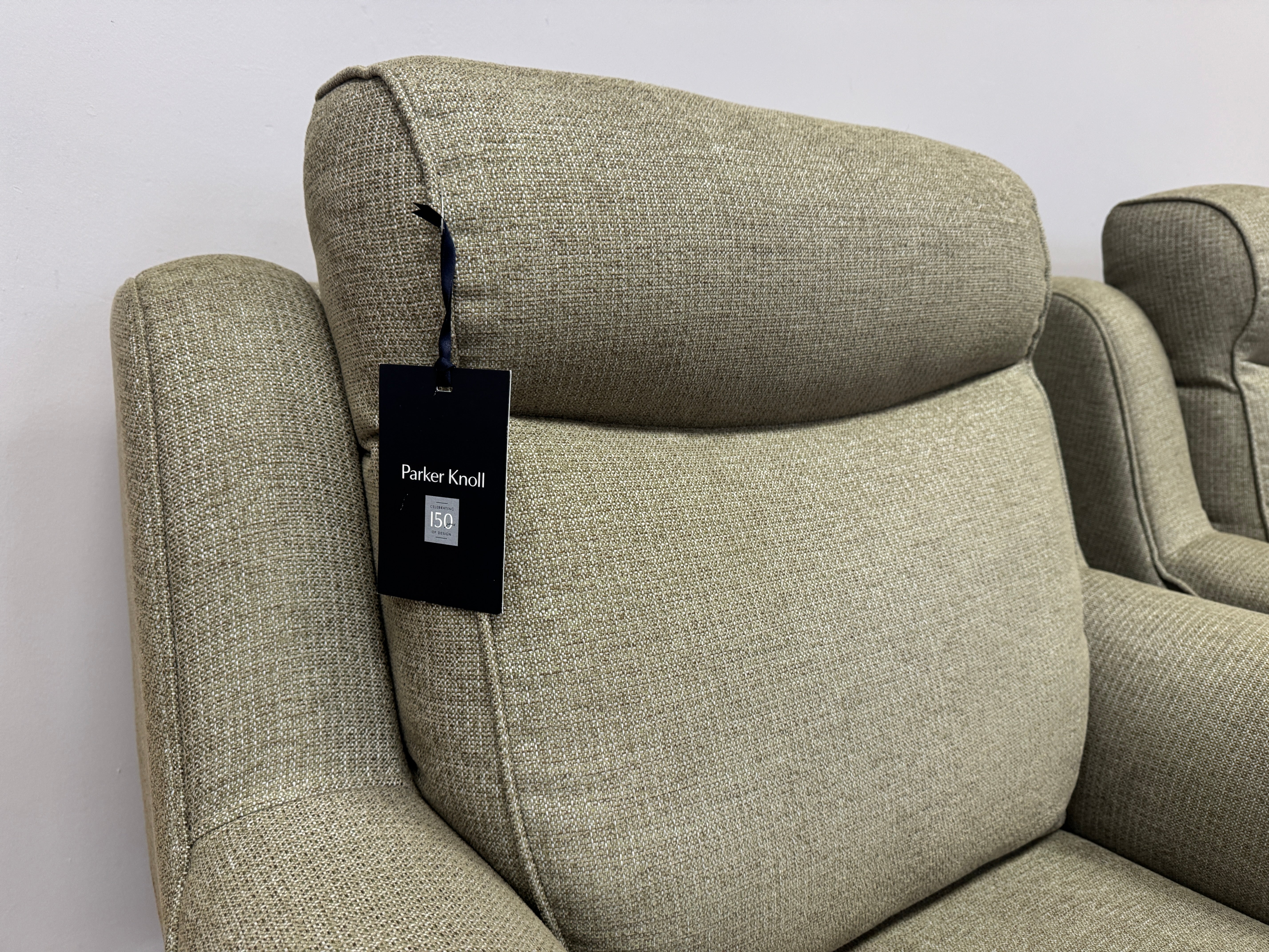 Parker Knoll Manhattan 2 seater sofa, pair of matching armchairs and storage footstool