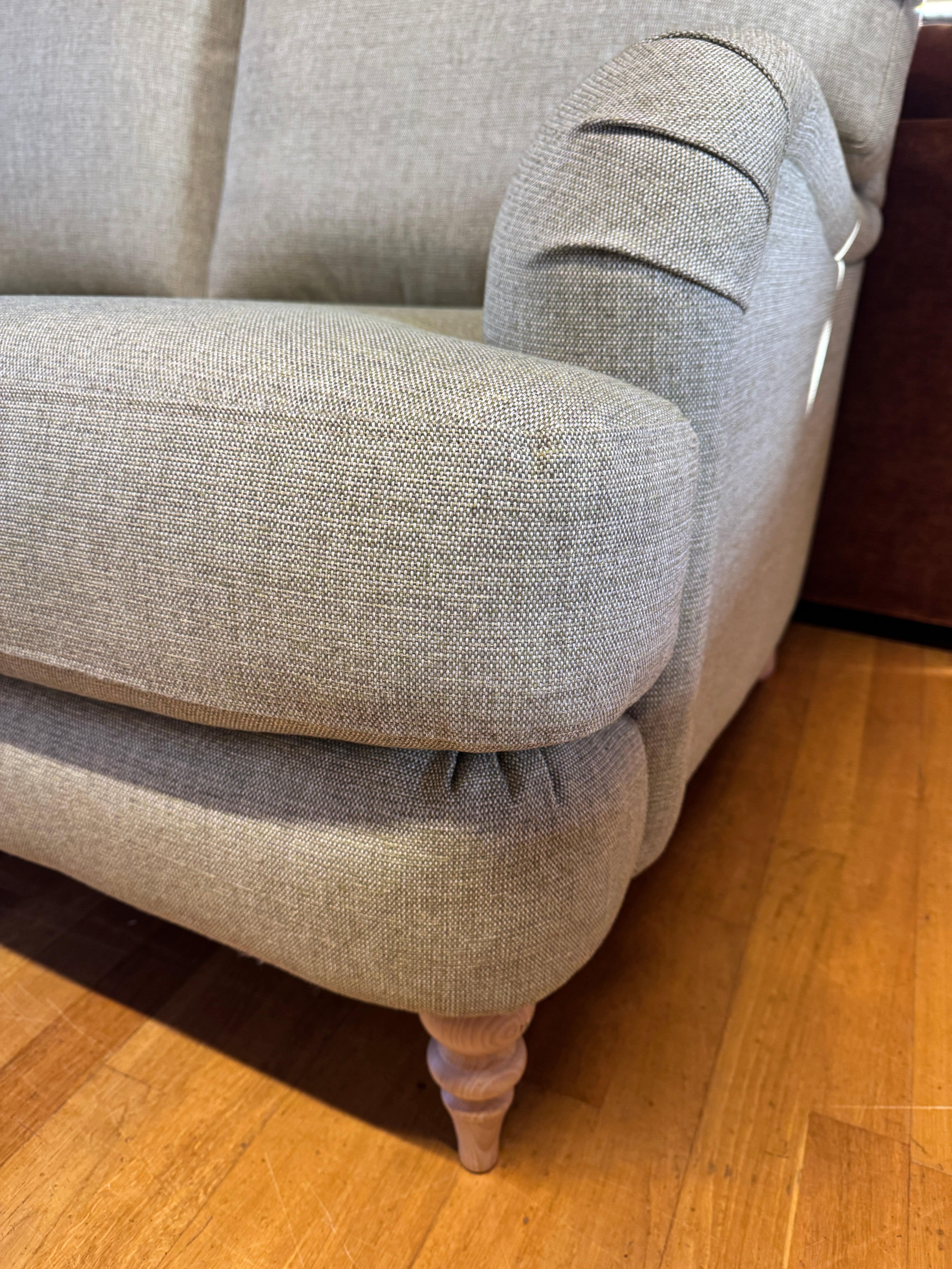 Otley 2 seater standard back sofa in Aston Green Aquaclean fabric