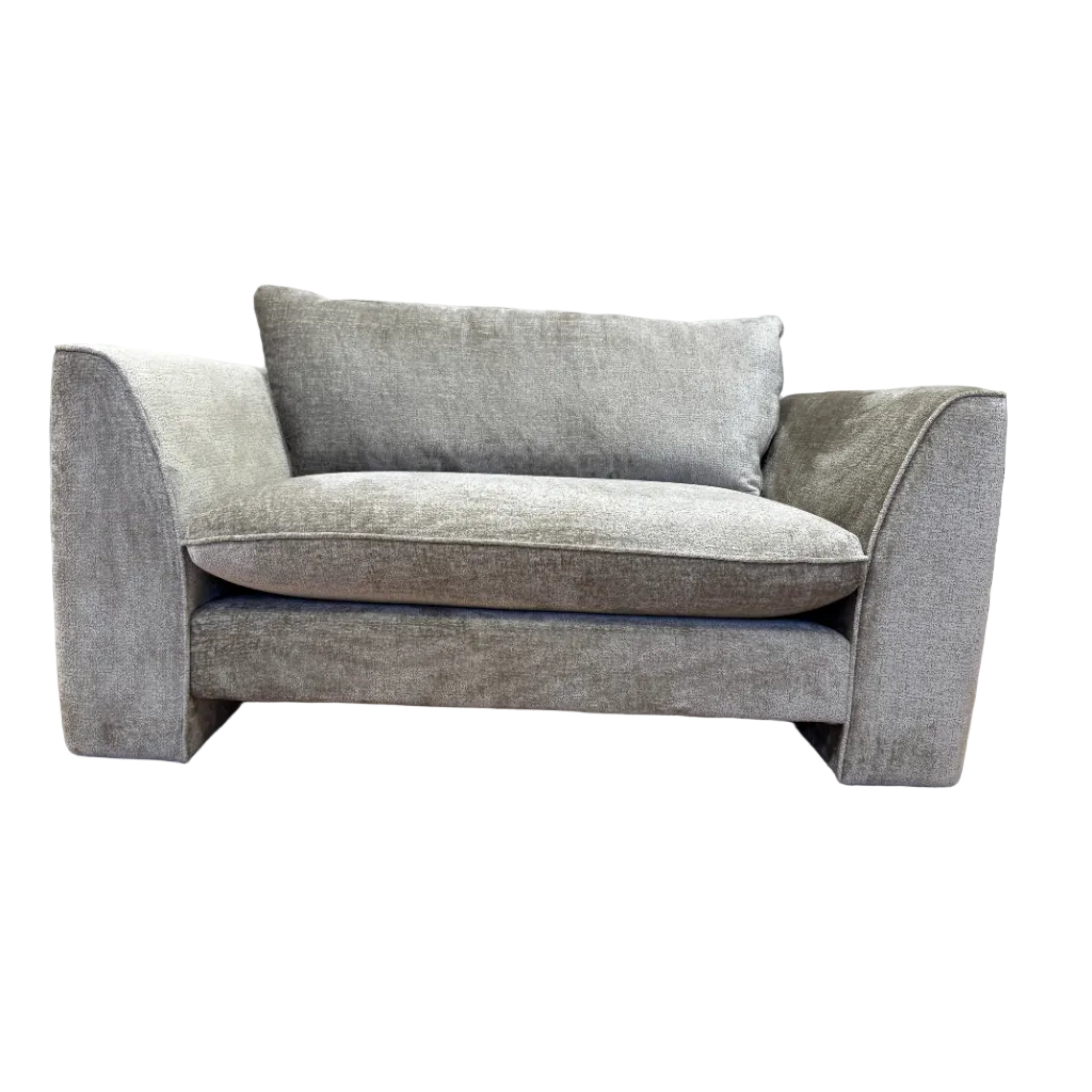 Sofology Ziggy loveseat in latte all over chenille fabric