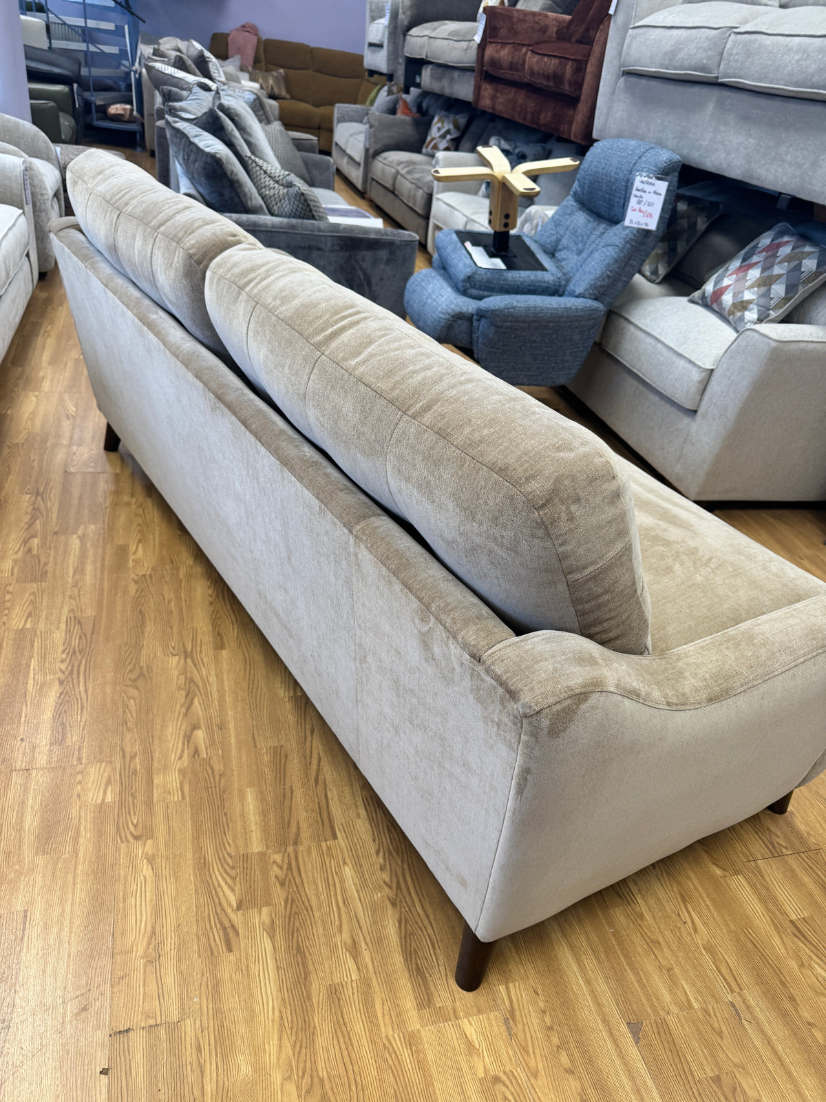 Loften 4 seater sofa in caramel soft chenille fabric