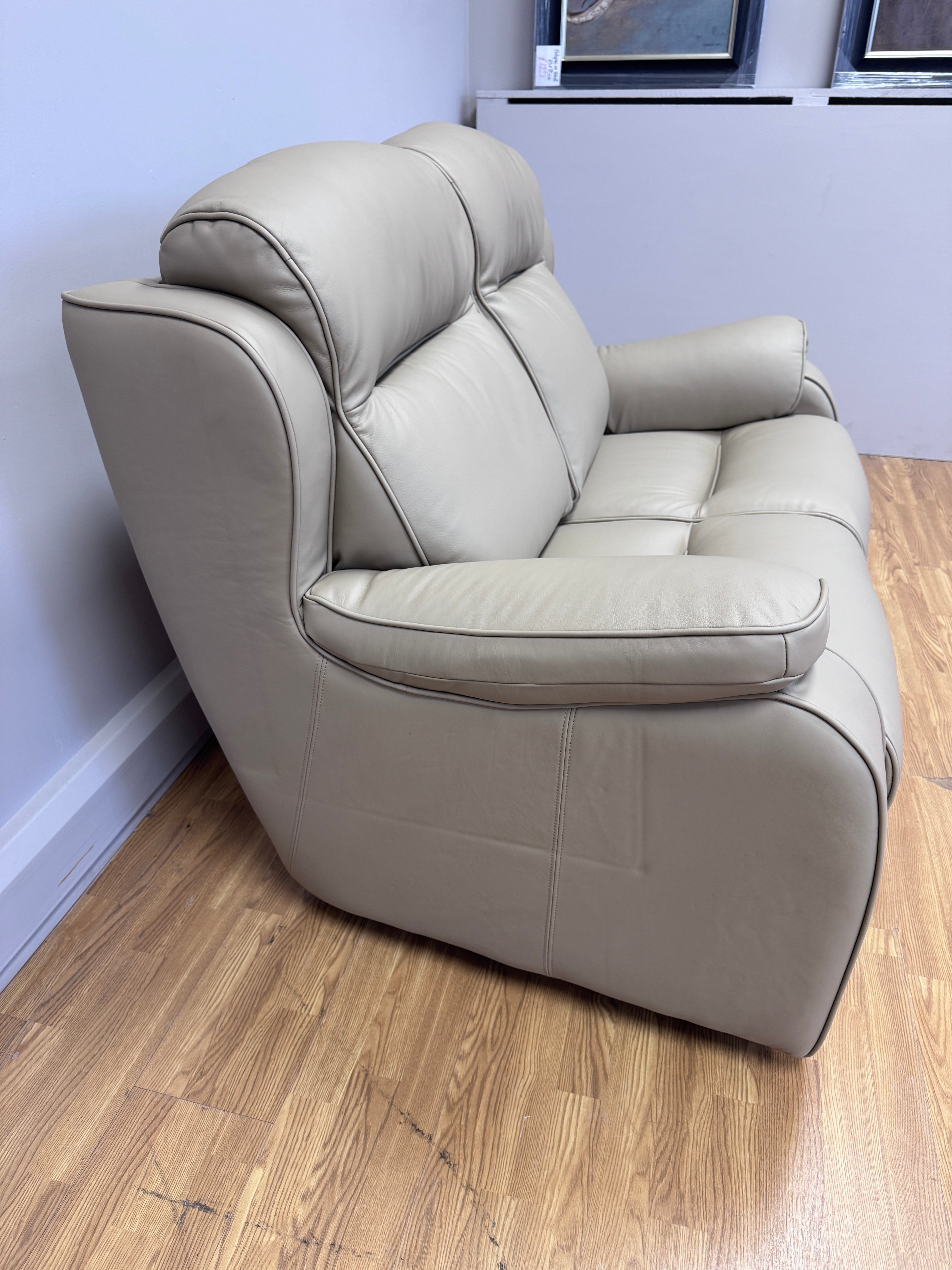 Parker Knoll Boston 2 seater sofa in Madri Putty beige leather