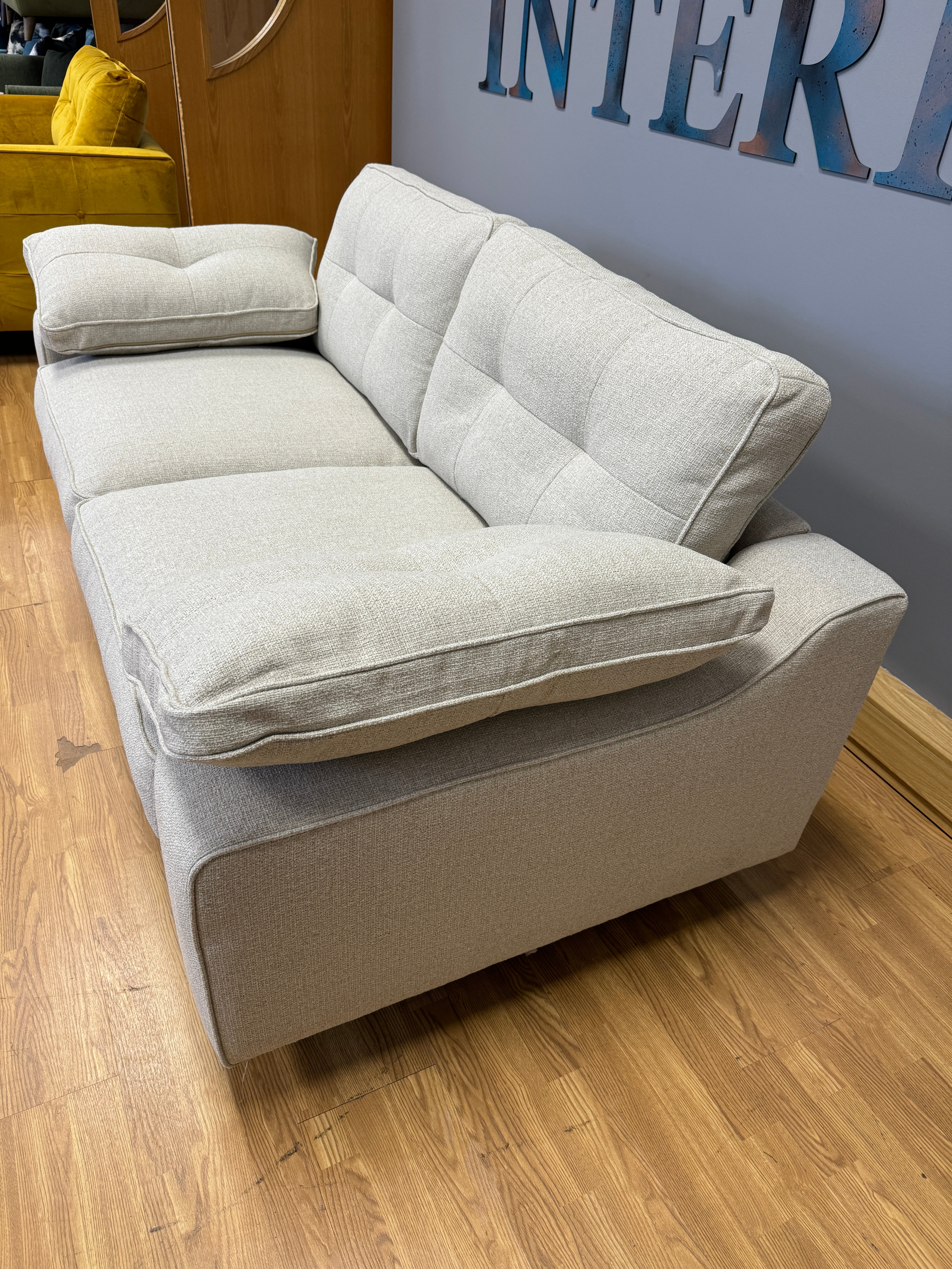GRAND DESIGNS KENT 2 seater standard back sofa in natural weave fabric