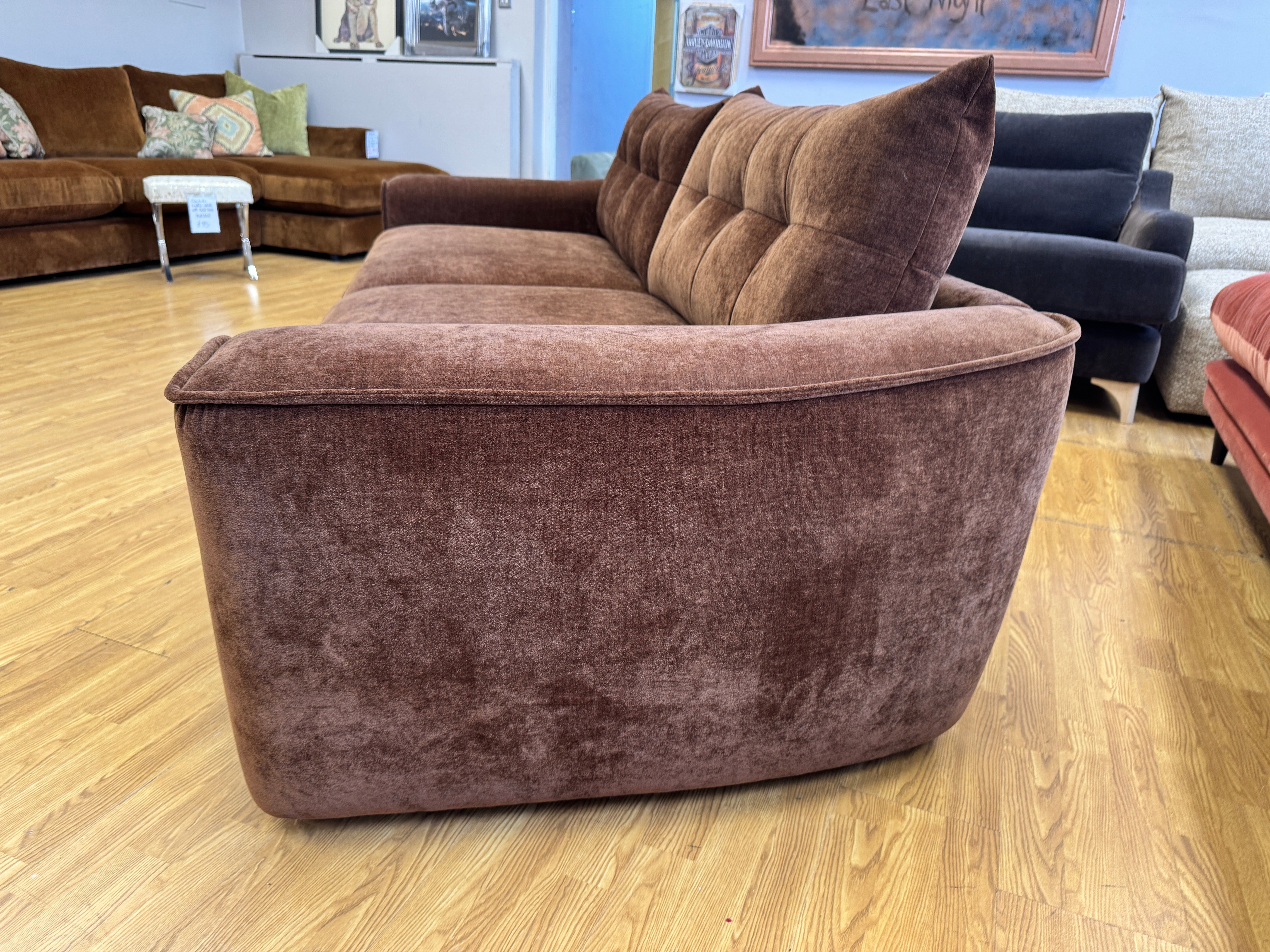 McCloud 4 seater split sofa in Hearth brown chenille