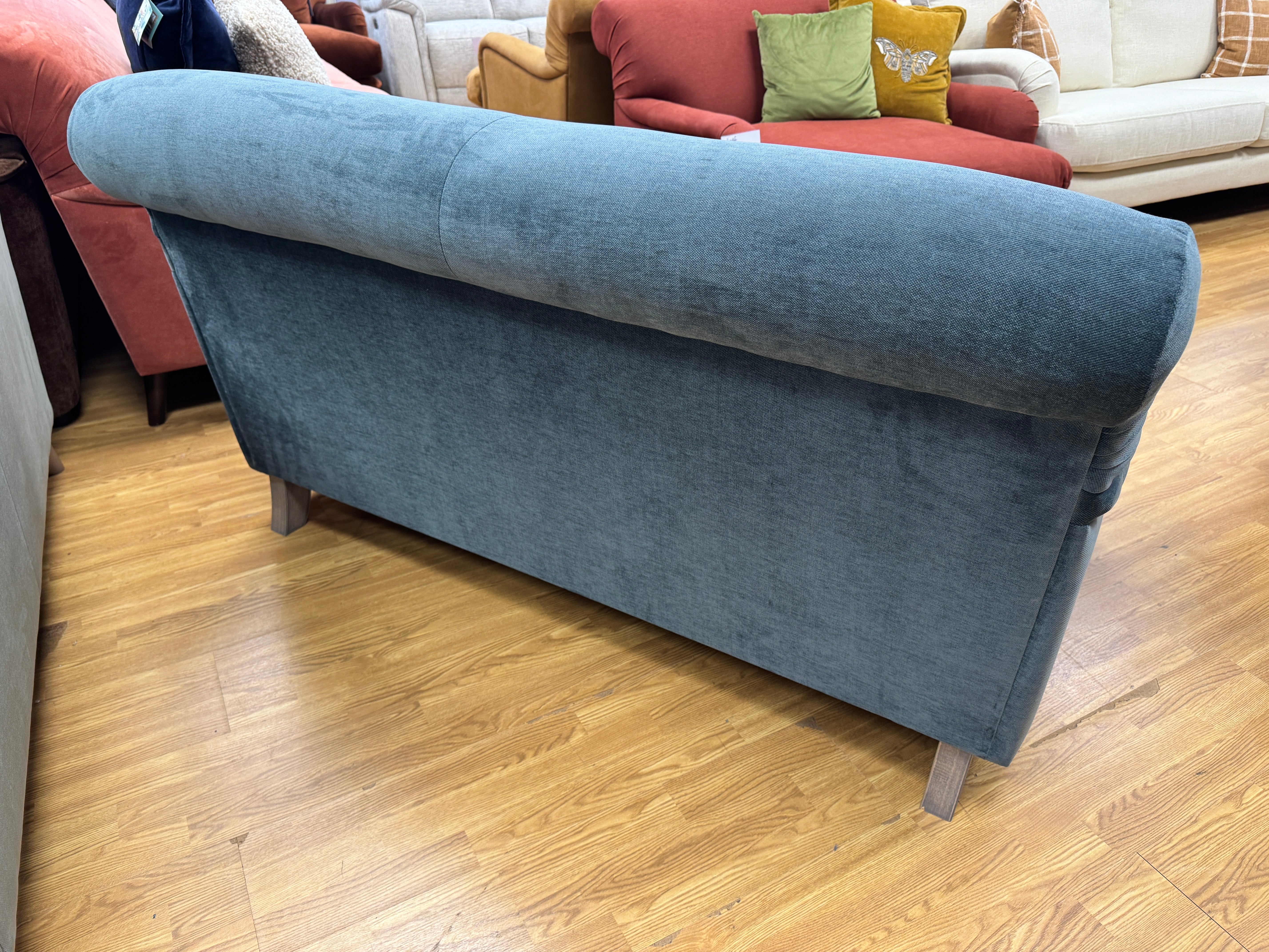 Pudding large sprung back 2 seater sofa in Sopping Seagrass Teal chenille