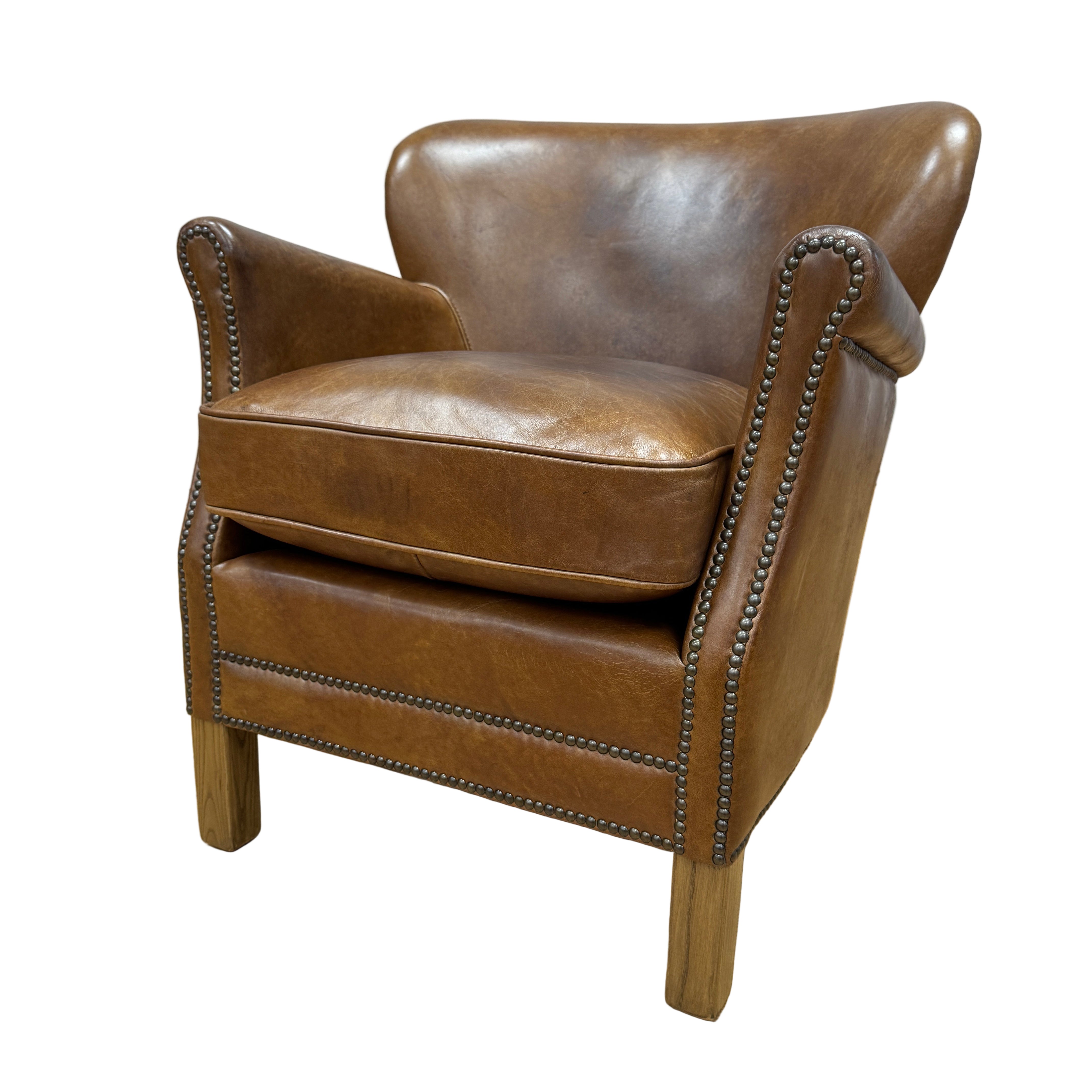 Halo Little Professor classic petite chair in Cognac leather