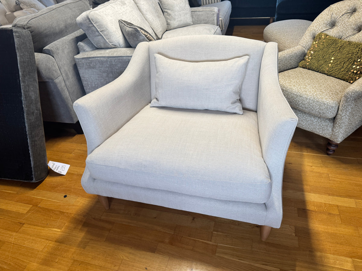 Haygarth loveseat / cuddle chair in natural linen fabric