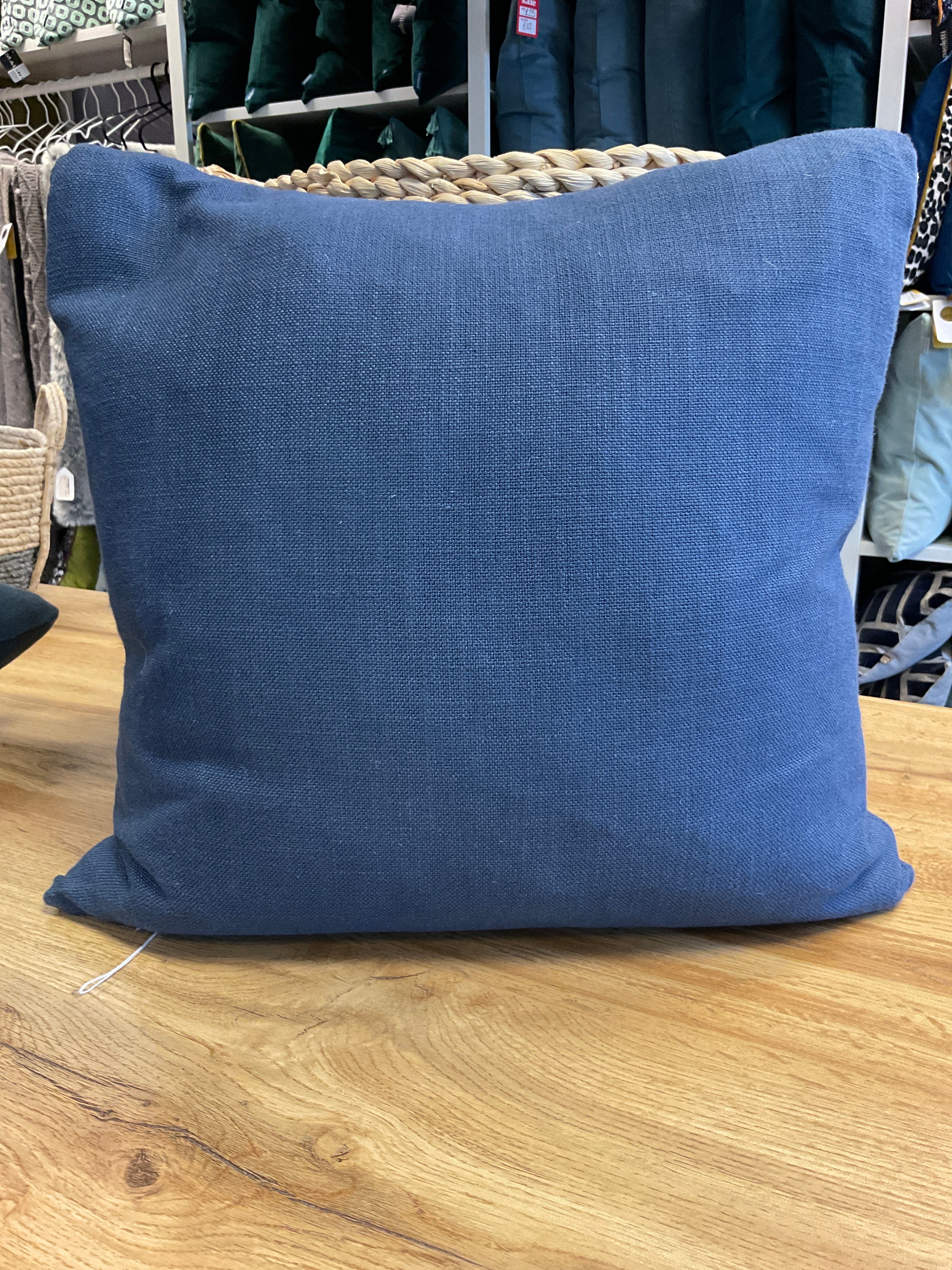 Cross weave 45 x 45cm navy blue cushion