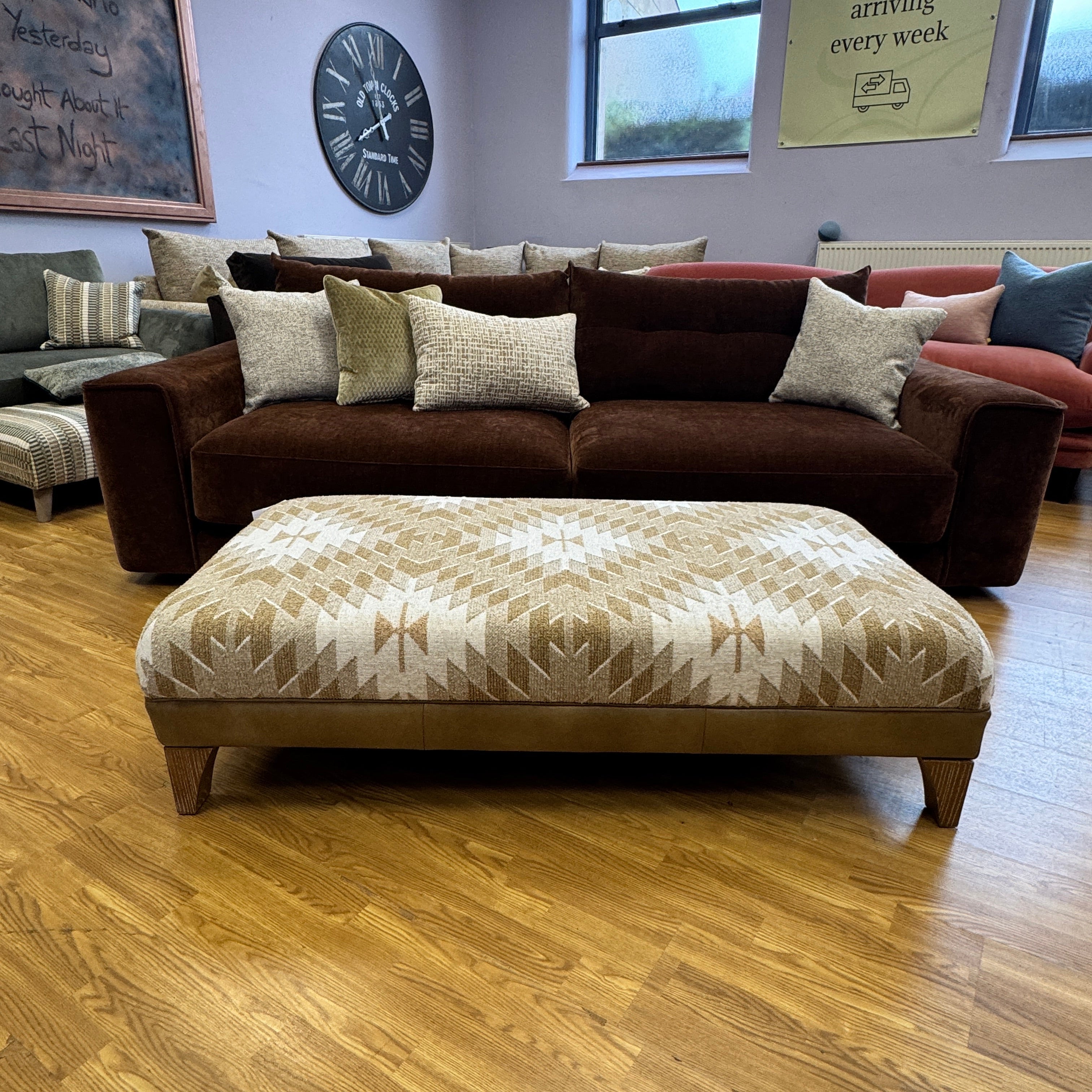 McCloud 4 seater split sofa in Hearth brown chenille