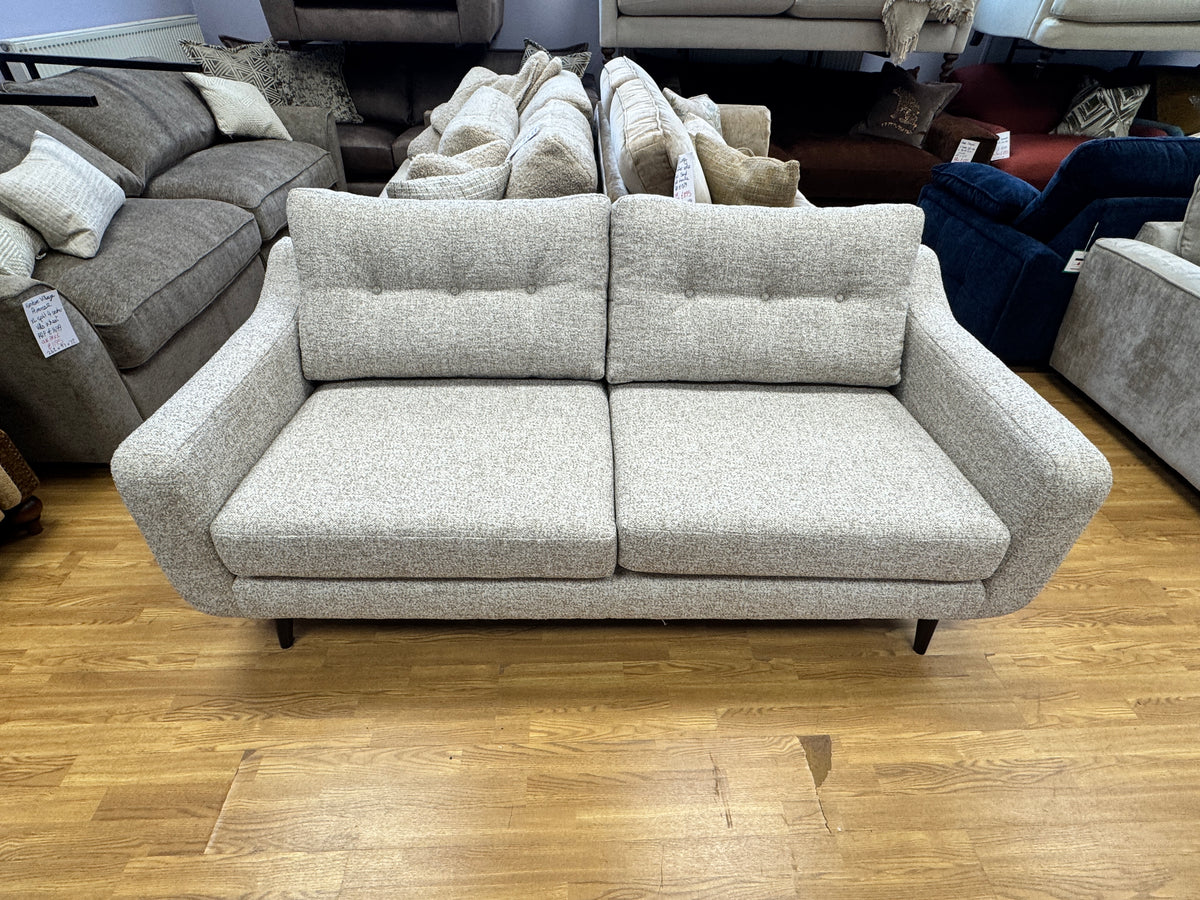 Lisbon 3 seater sofa with removable headrests in soft natural mix boucle fabric