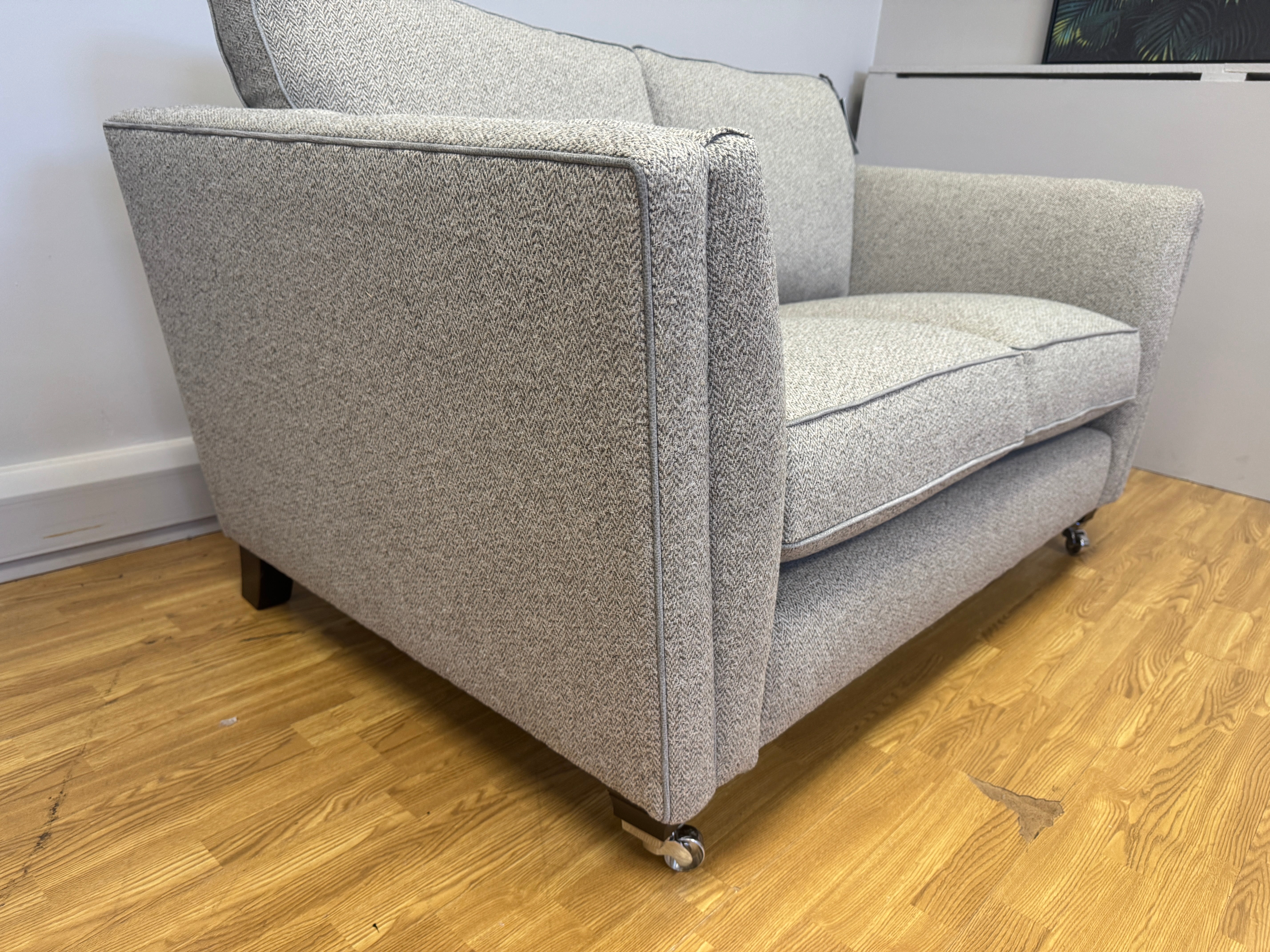 Parker Knoll Harlow 2 seater standard back sofa in Contour Smoke tweed fabric