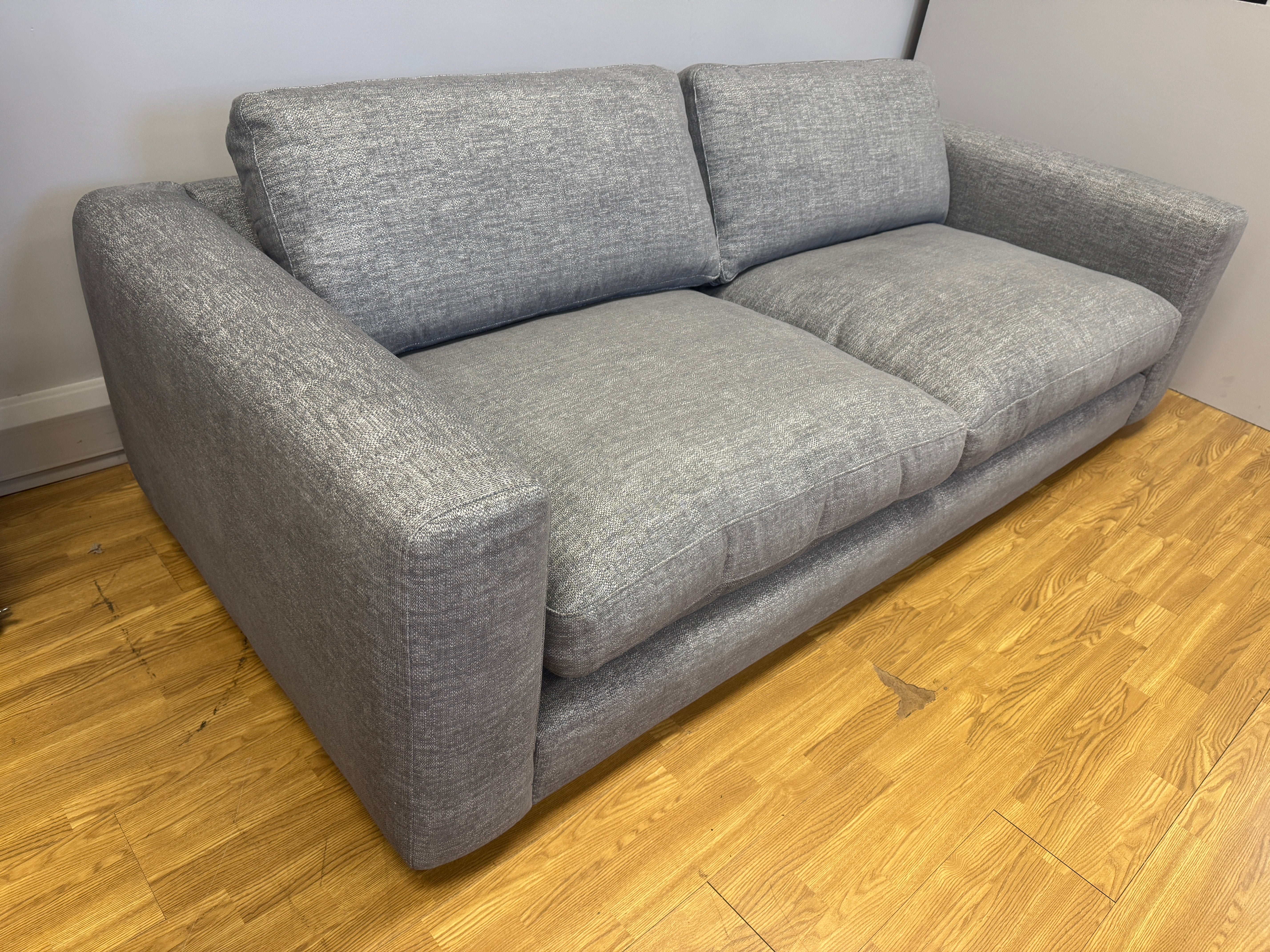 Jobber 4 seater standard back sofa in mid grey soft weave fabric