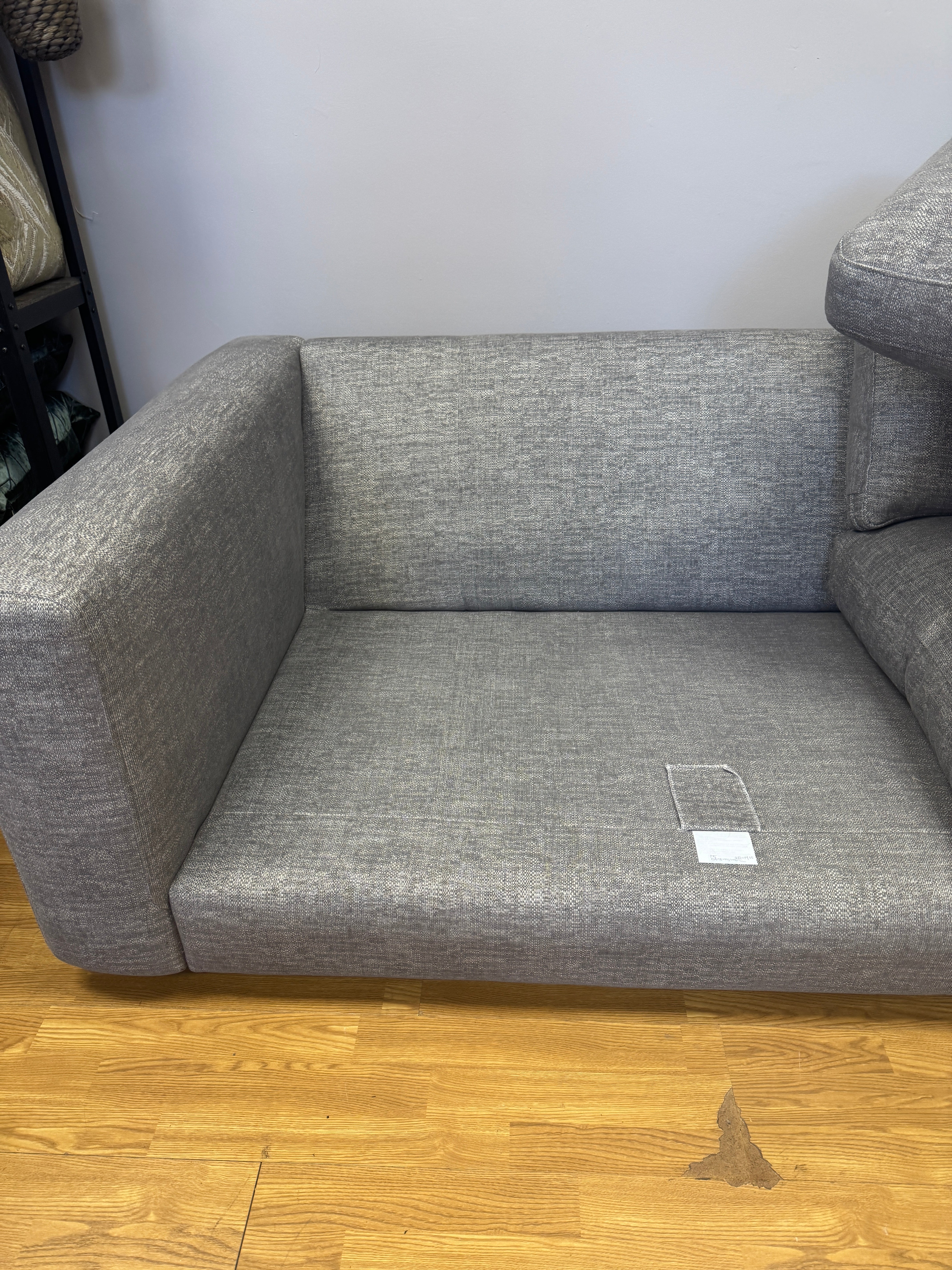 Jobber 4 seater standard back sofa in mid grey soft weave fabric