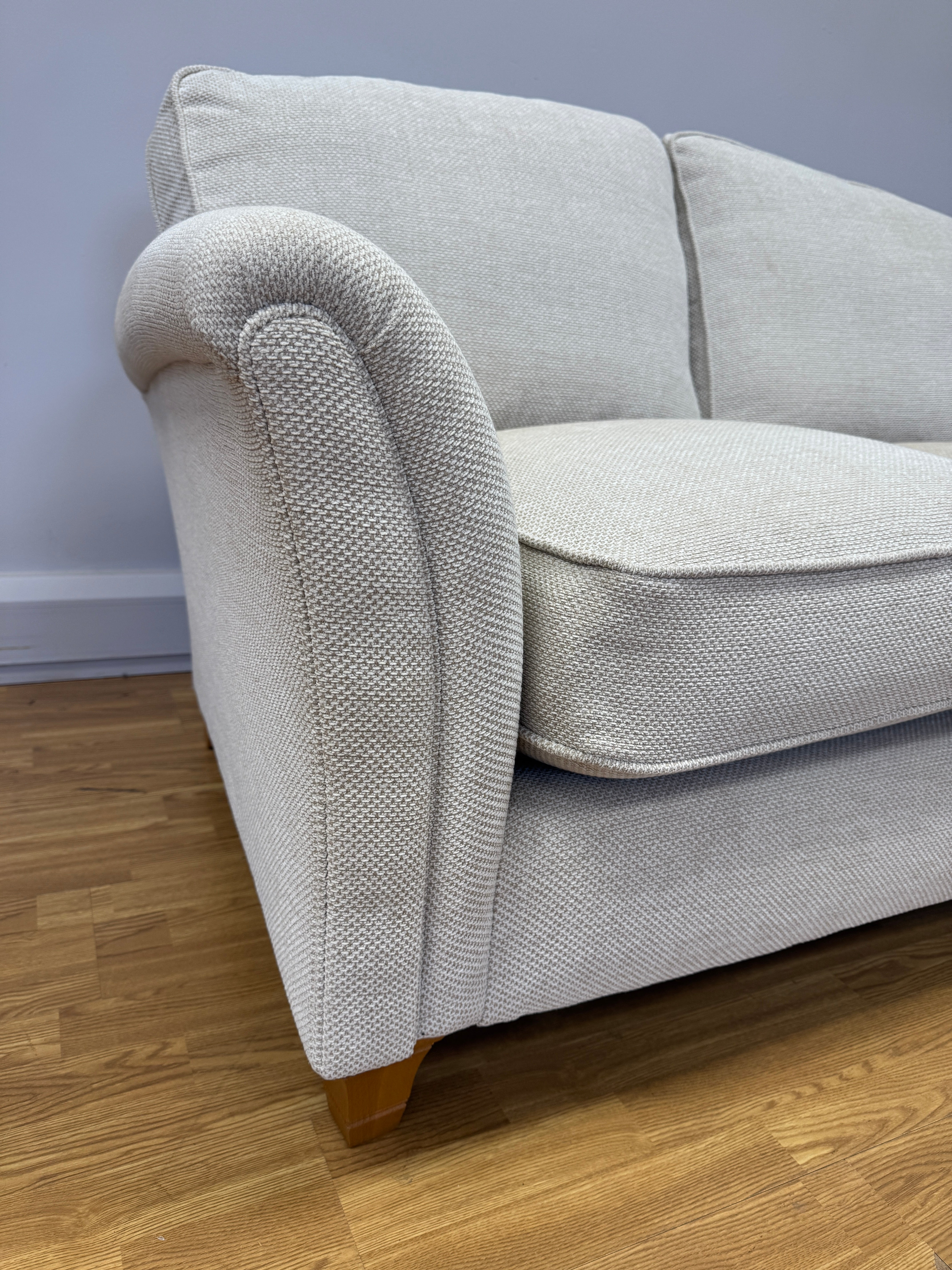 Parker Knoll Devonshire 2 seater standard back sofa in Caledonian Pebble fabric