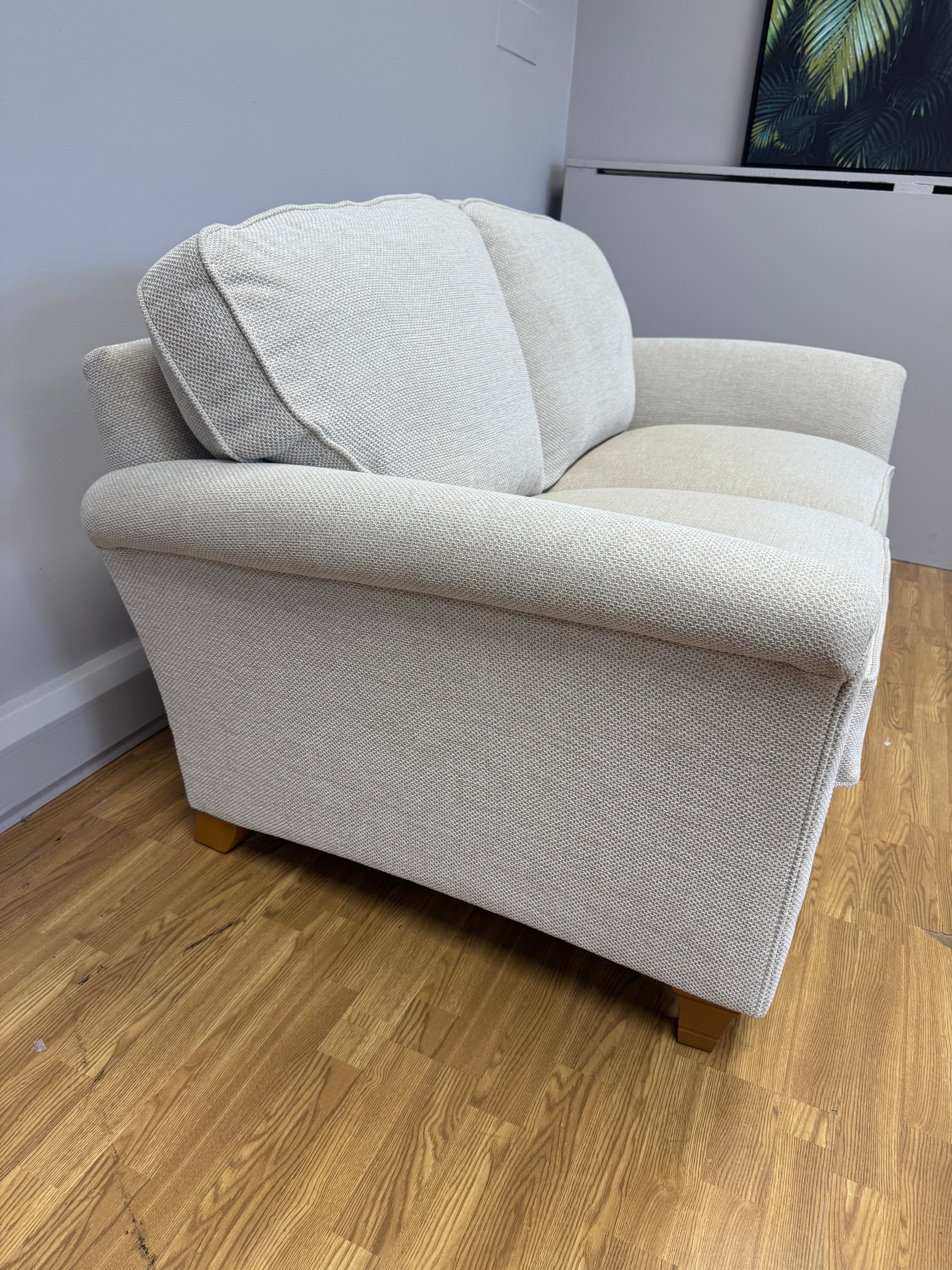 Parker Knoll Devonshire 2 seater standard back sofa in Caledonian Pebble fabric