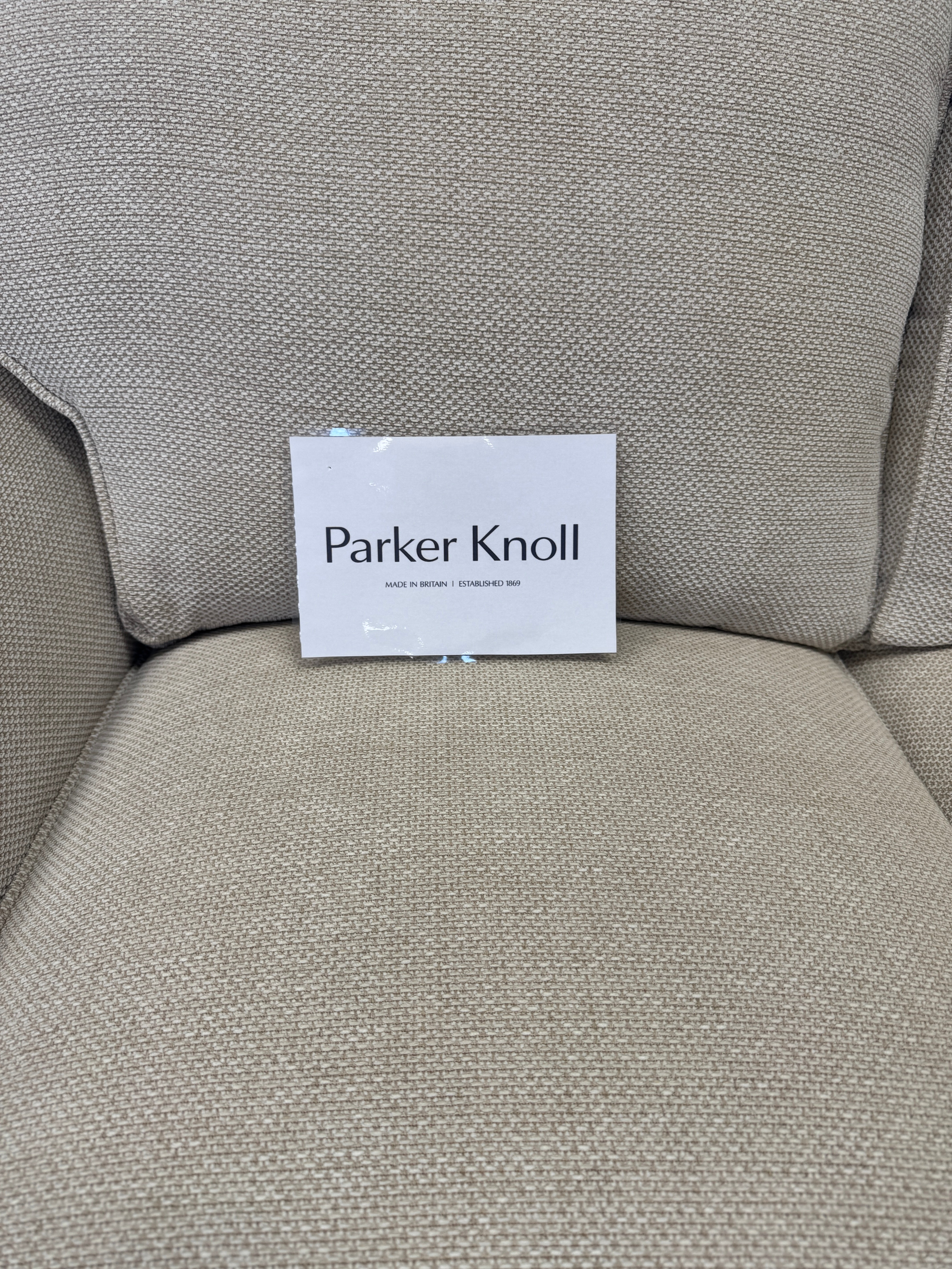 Parker Knoll Devonshire 2 seater standard back sofa in Caledonian Pebble fabric