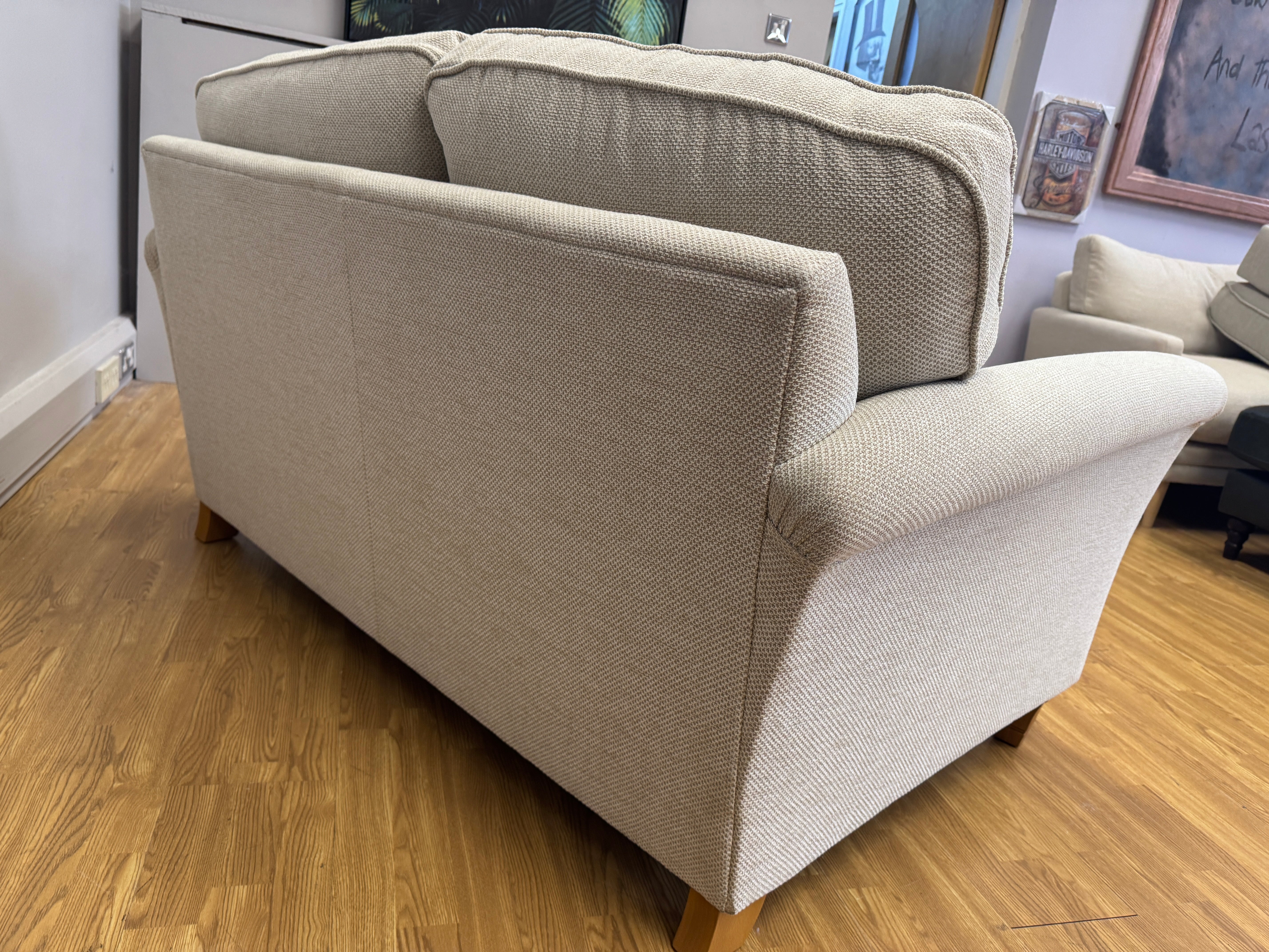 Parker Knoll Devonshire 2 seater standard back sofa in Caledonian Pebble fabric