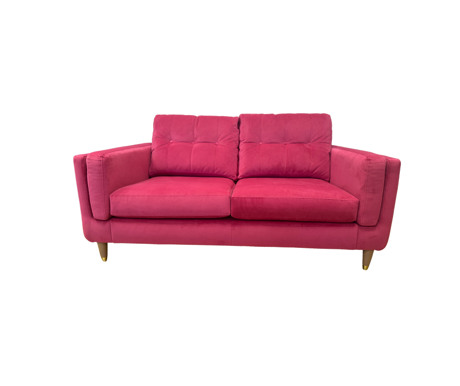 The Lounge Company Maddison 2.5 standard back sofa in Summer Punch pink velvet