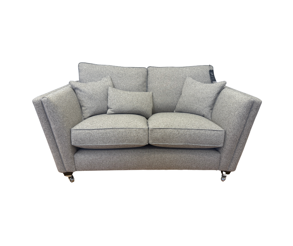 Parker Knoll Harlow 2 seater standard back sofa in Contour Smoke tweed fabric