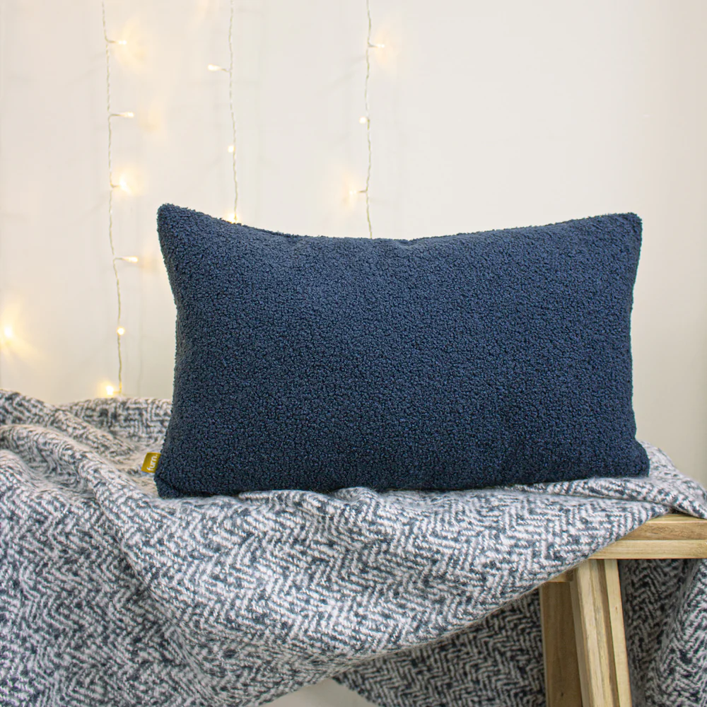 Malham fleece Square Cushion 30cm x 50cm Royal Blue