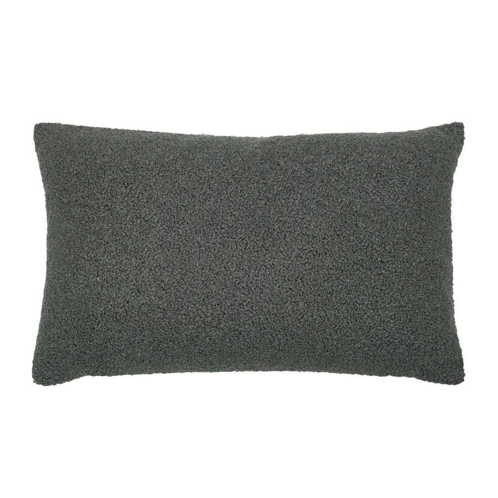 Malham fleece Square Cushion 30cm x 50cm Charcoal