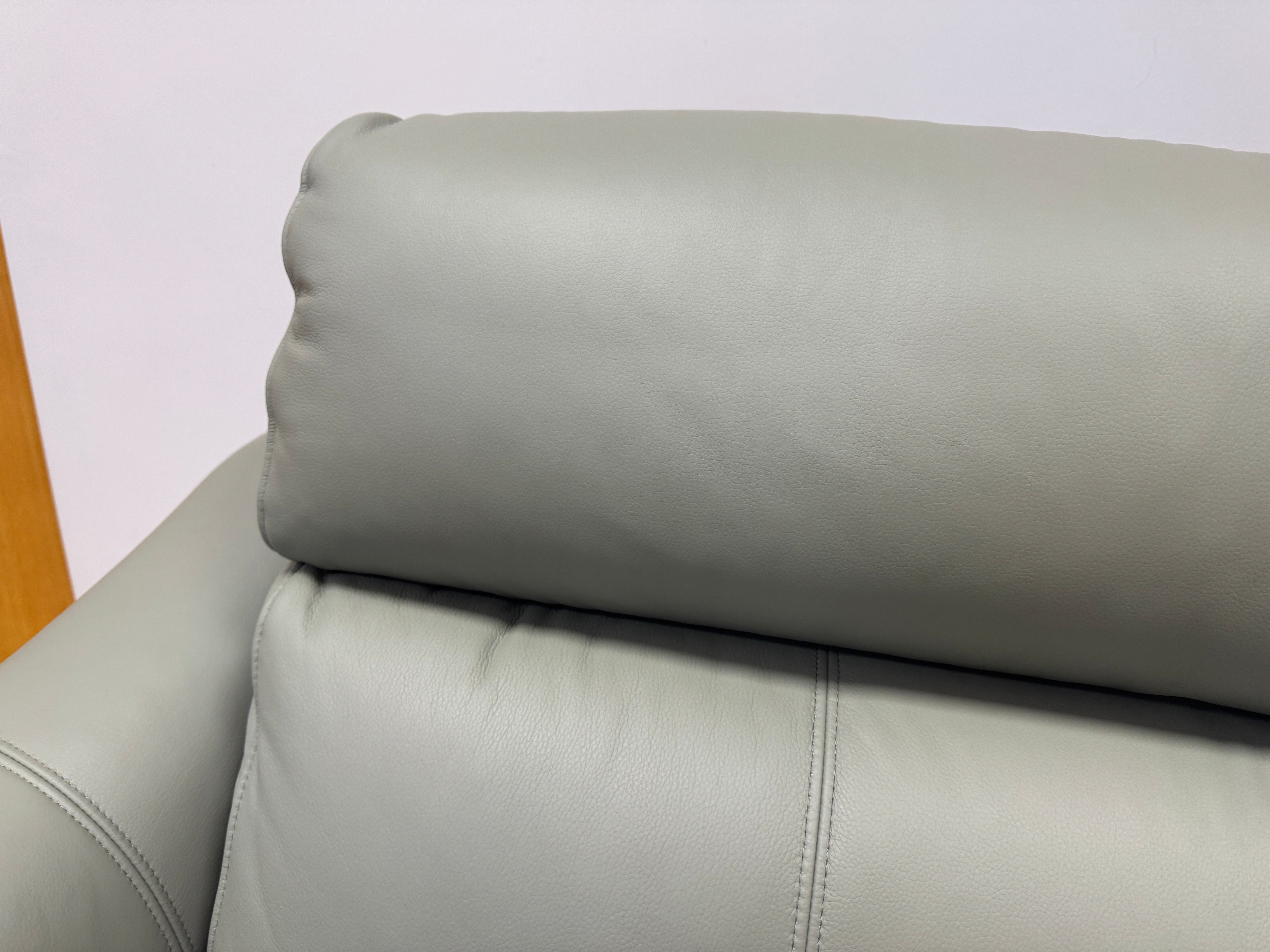 G Plan Monza 2 seater electric reclining sofa in Cambridge Olive/Grey leather