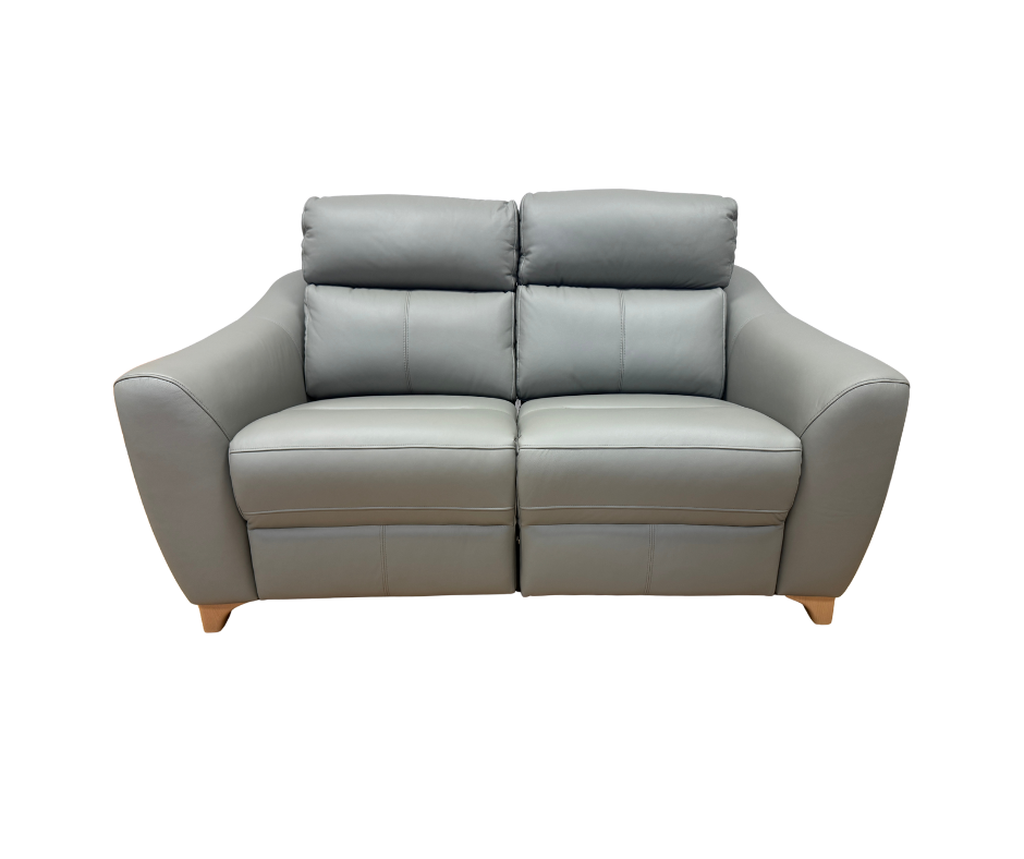 G Plan Monza 2 seater electric reclining sofa in Cambridge Olive/Grey leather