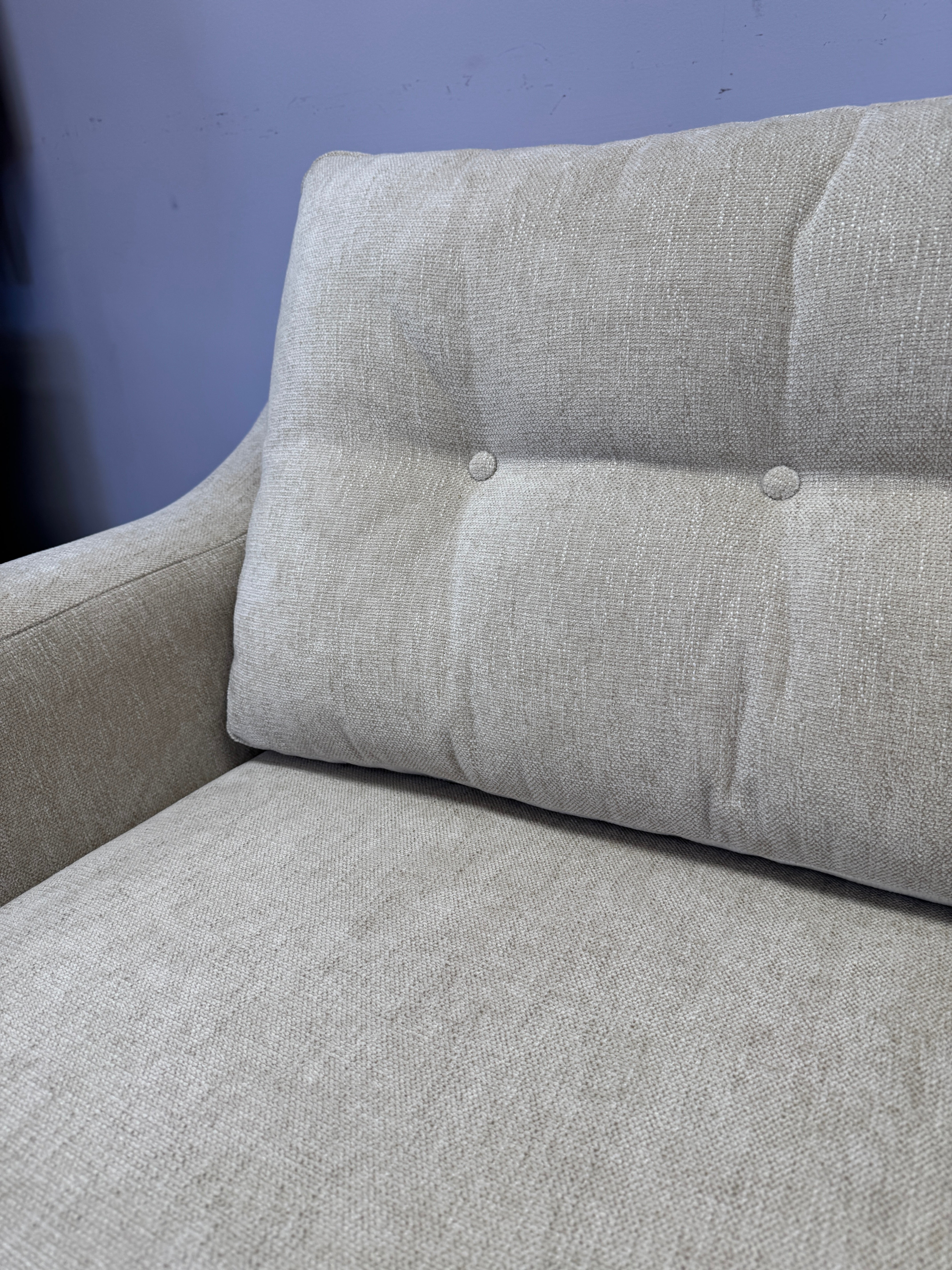 Lisbon 3 seater standard back sofa in oatmeal natural weave