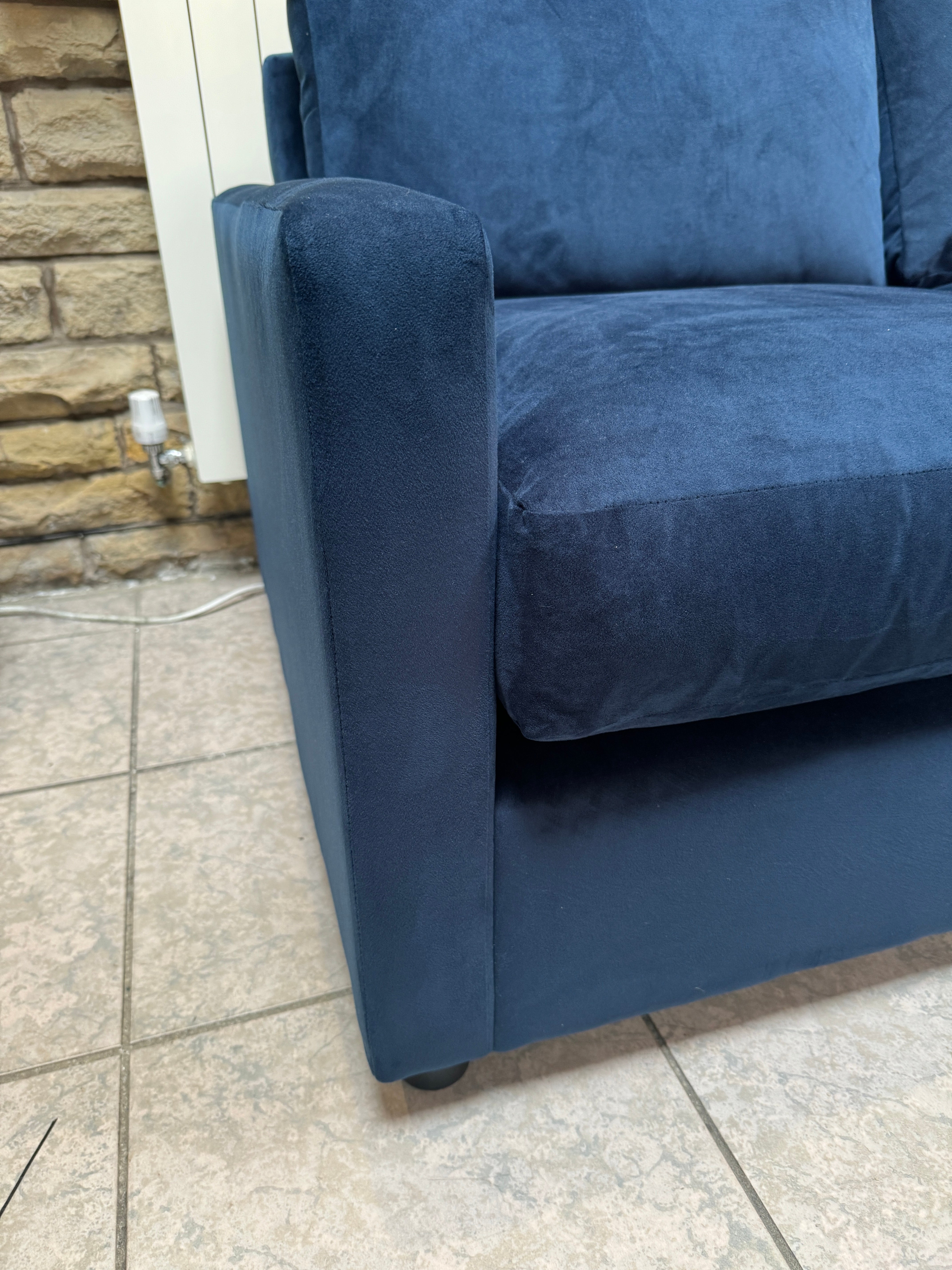 WILLOW & HALL FOXHAM 2 seater sofa in Sapphire blue velvet