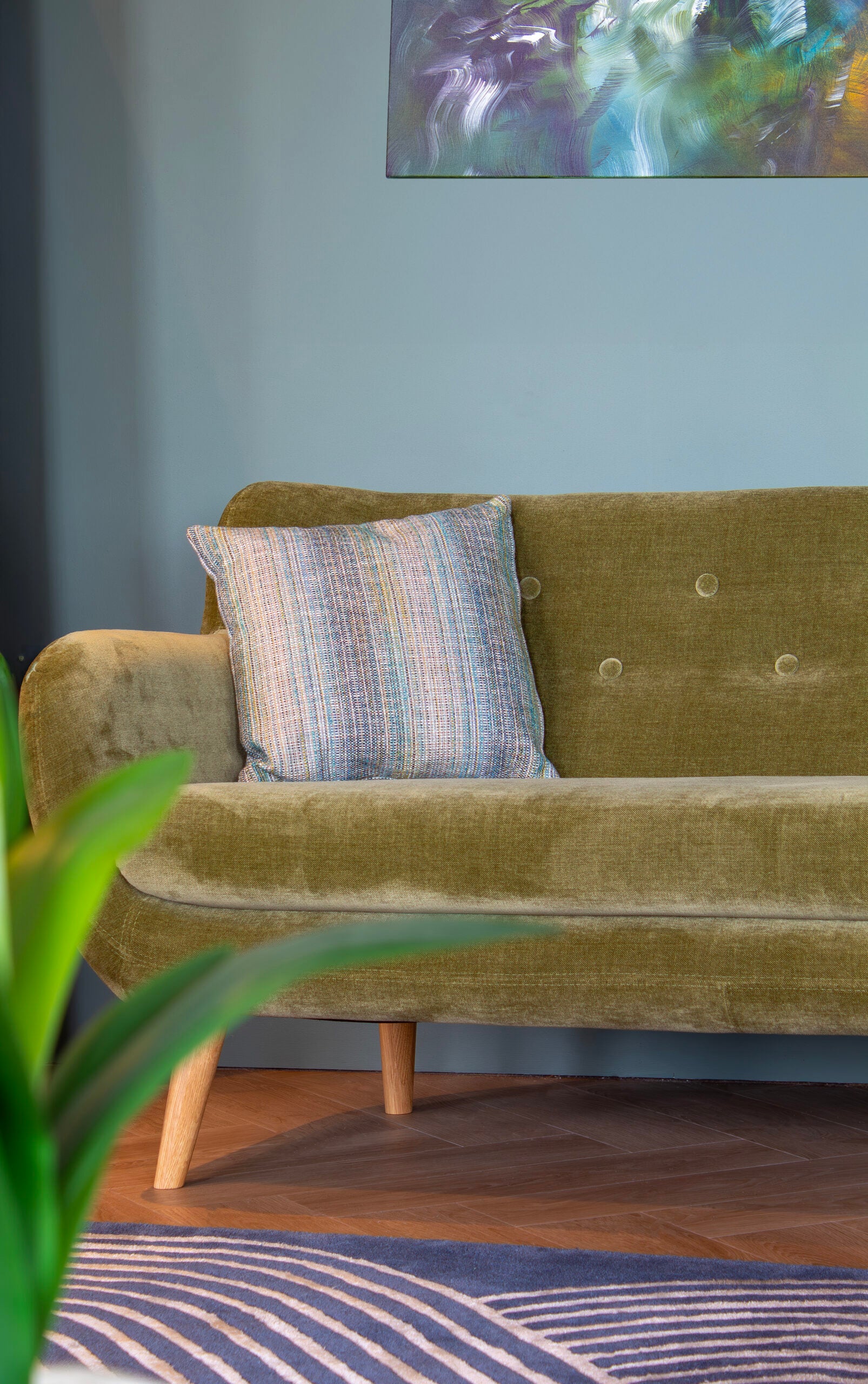 Samantha large slim bench seat sofa