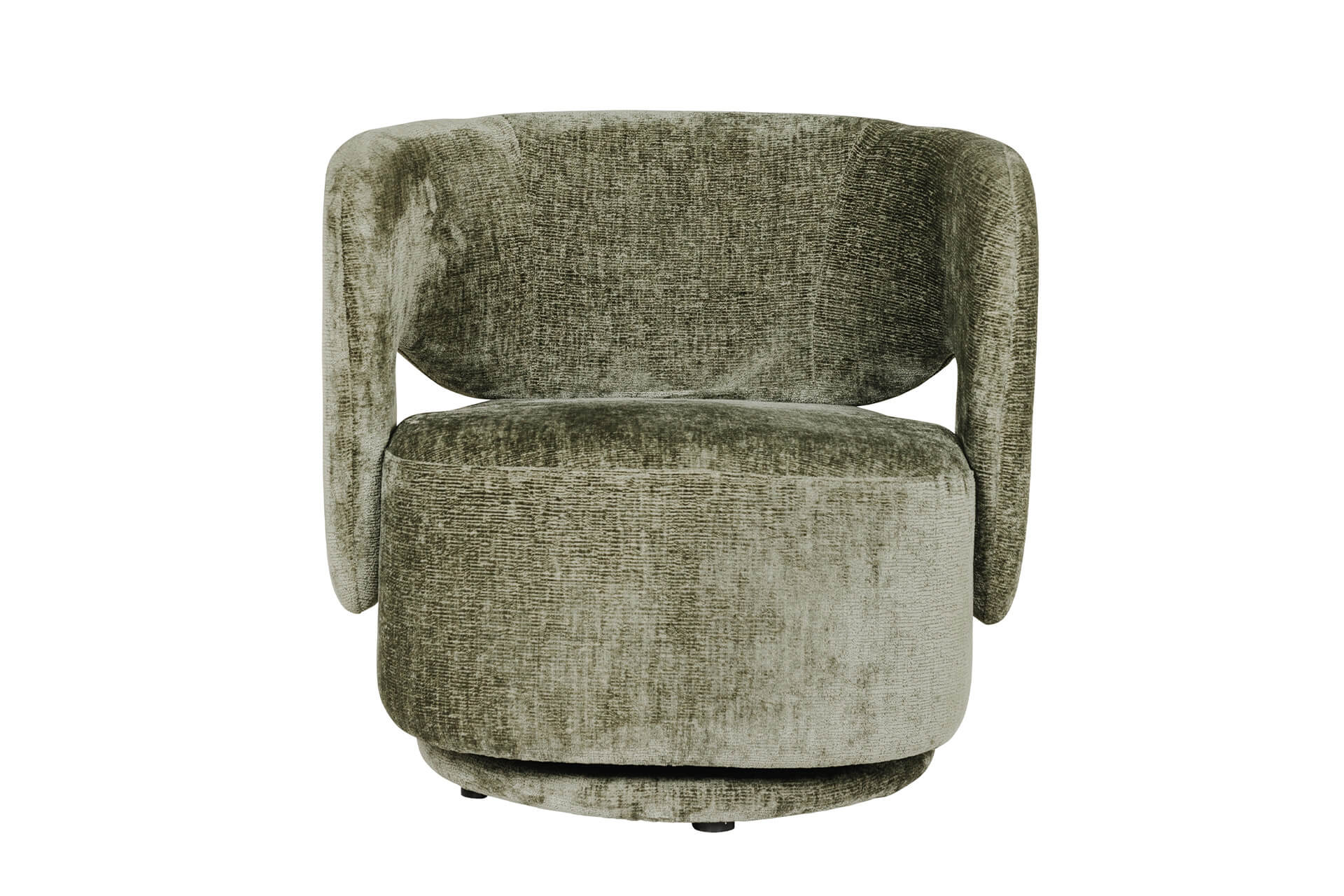 Kia swivel accent chair in olive chenille fabric