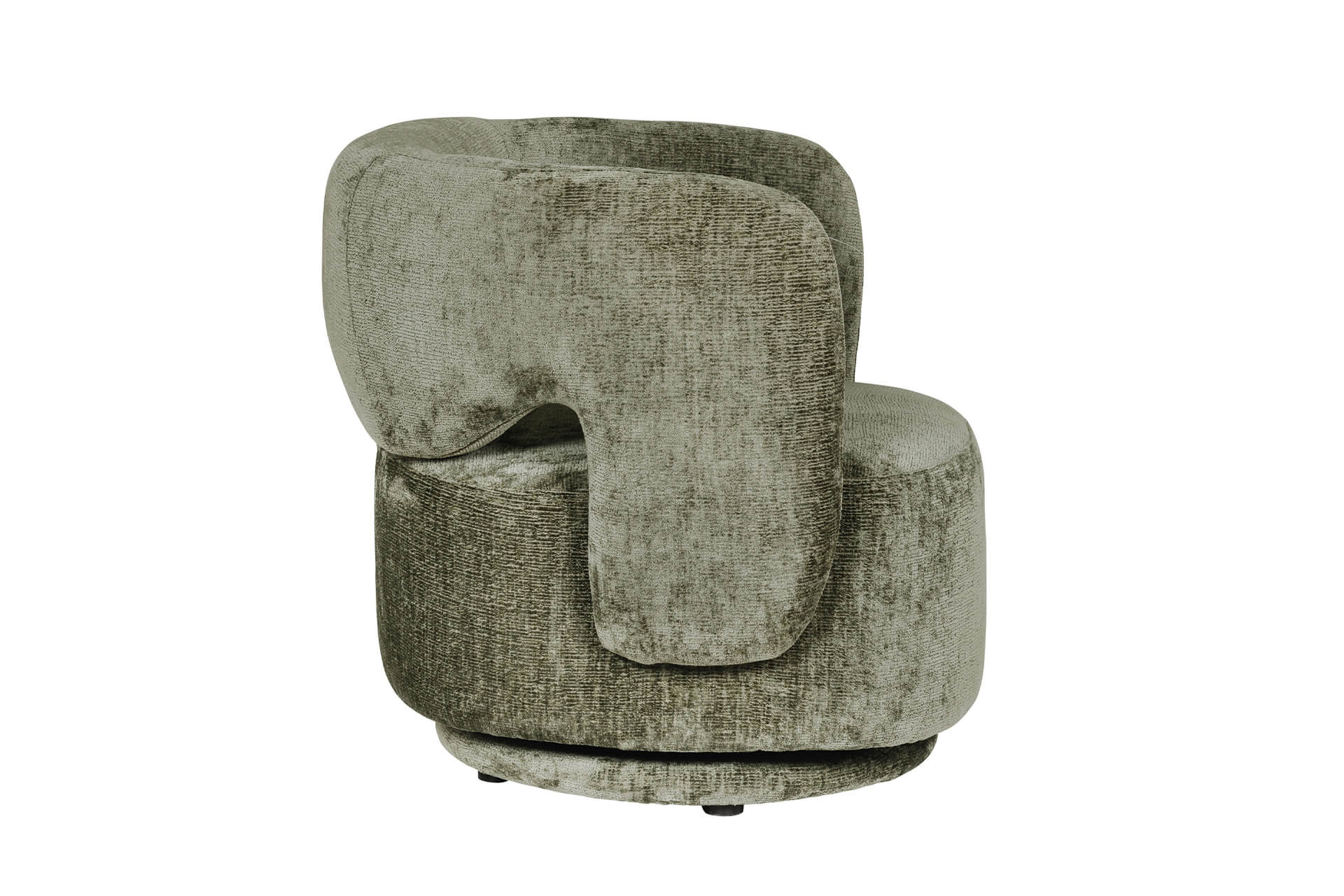 Kia swivel accent chair in olive chenille fabric