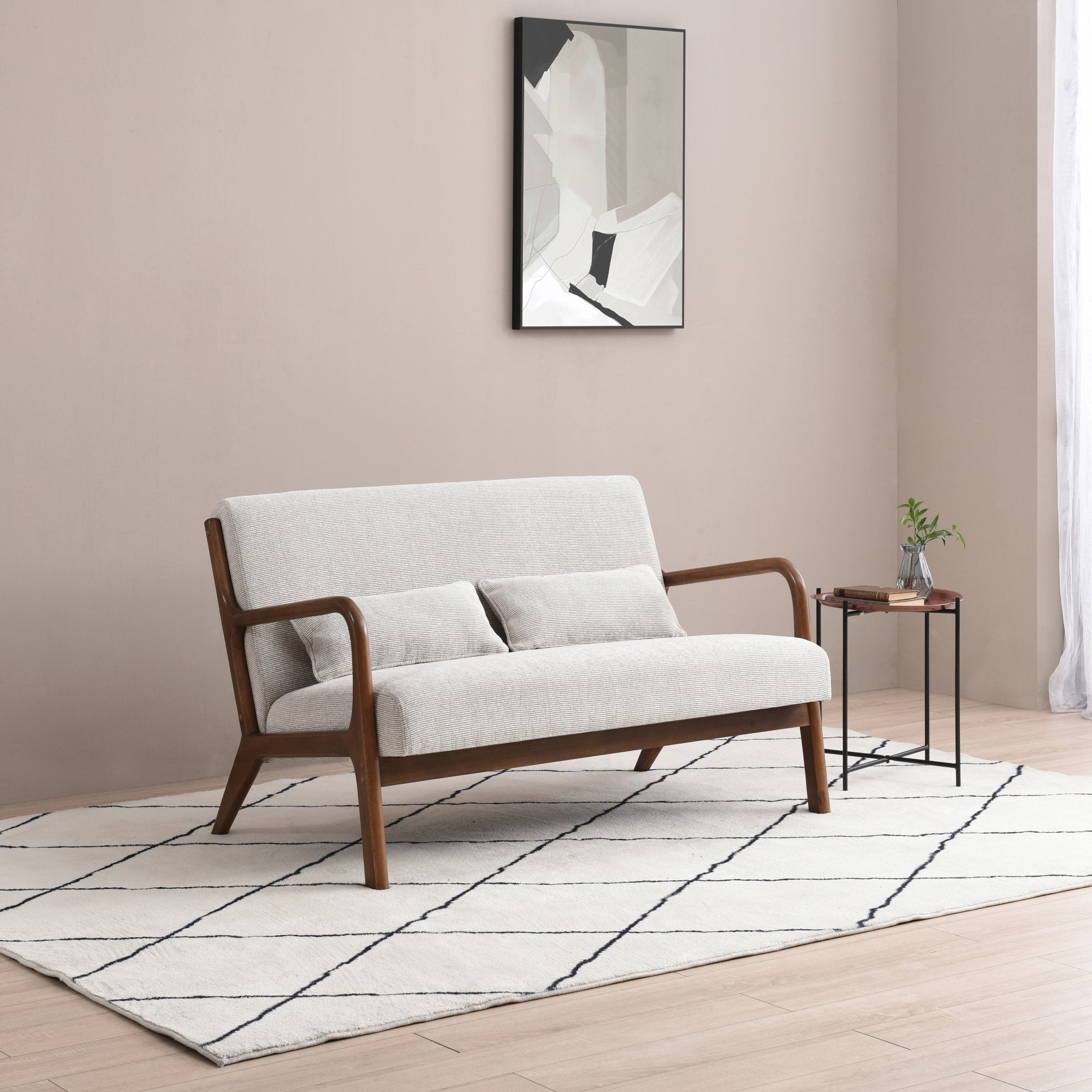 Inca 2 seater sofa / loveseat with Walnut frame