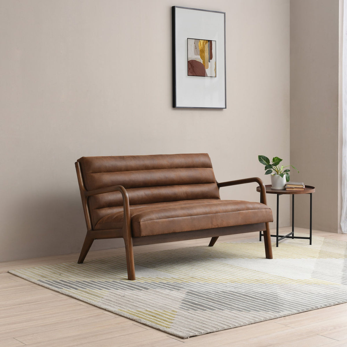 Inca 2 seater sofa / loveseat with Walnut frame