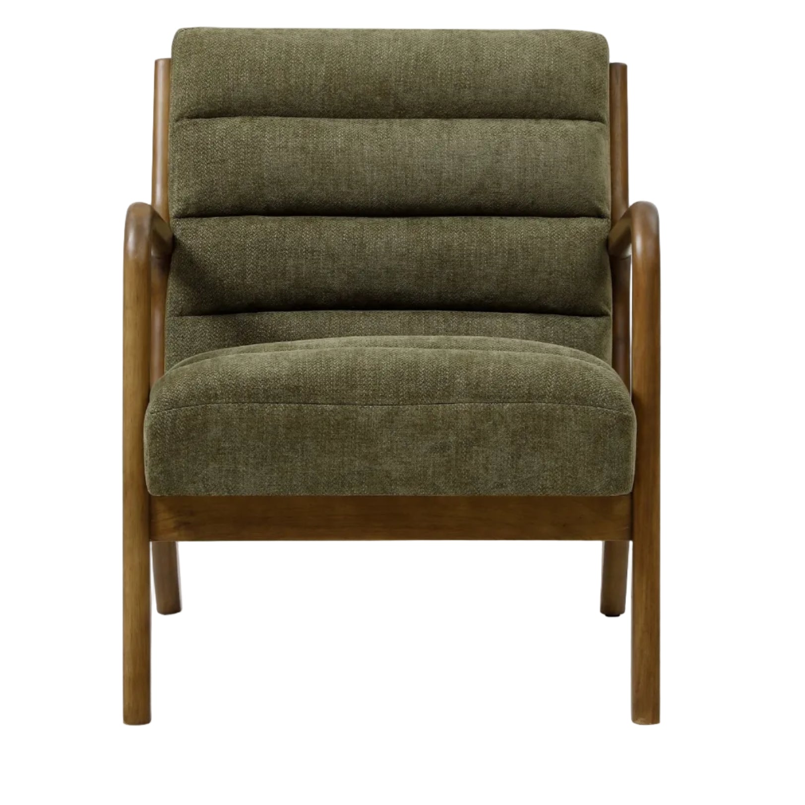 Inca ribbed accent chair with Walnut frame