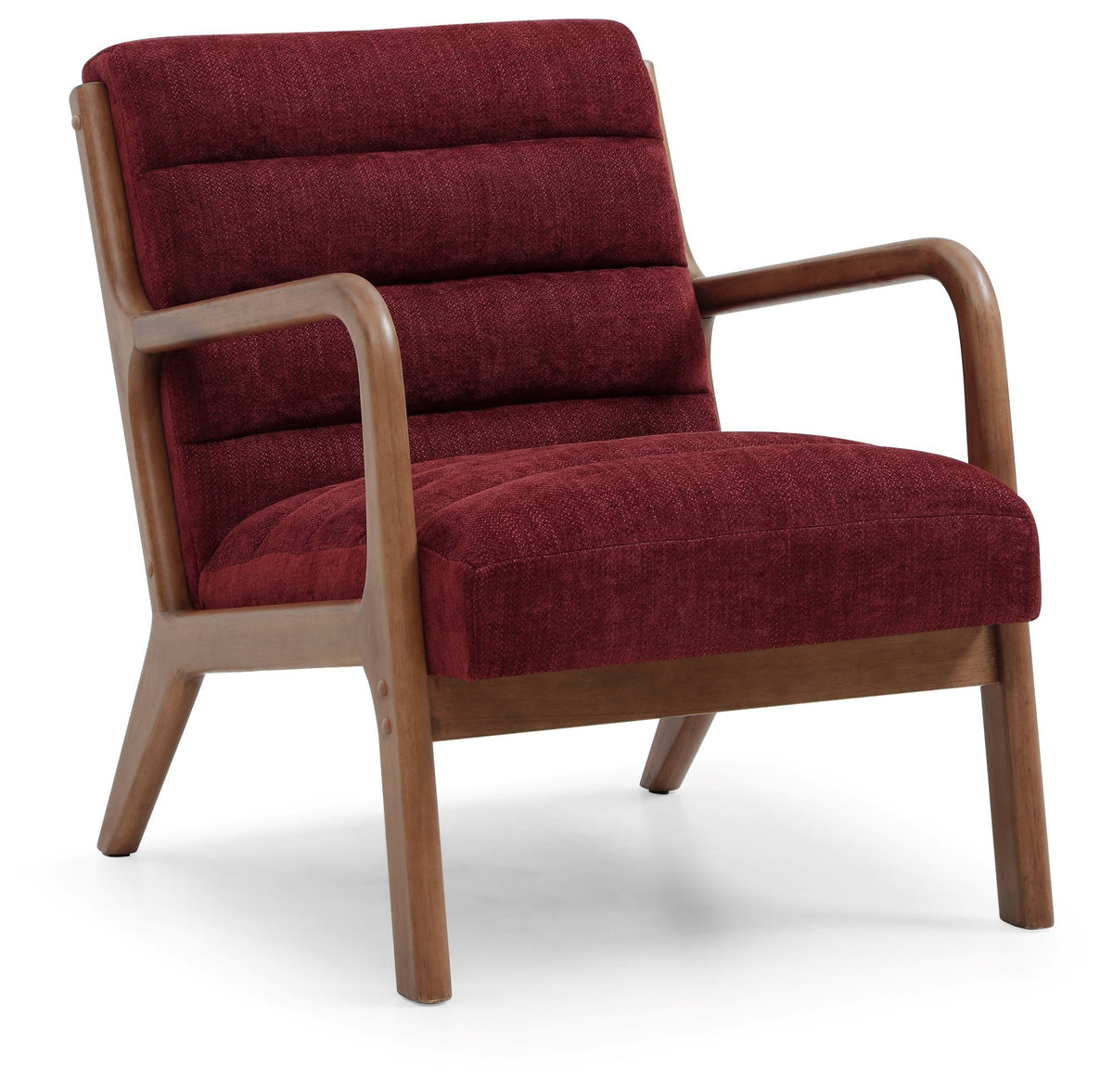 Inca ribbed accent chair with Walnut frame