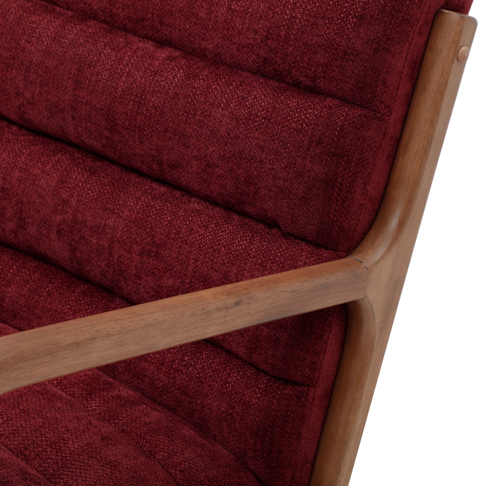 Inca ribbed accent chair with Walnut frame