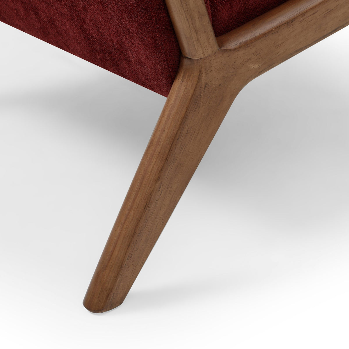 Inca ribbed accent chair with Walnut frame