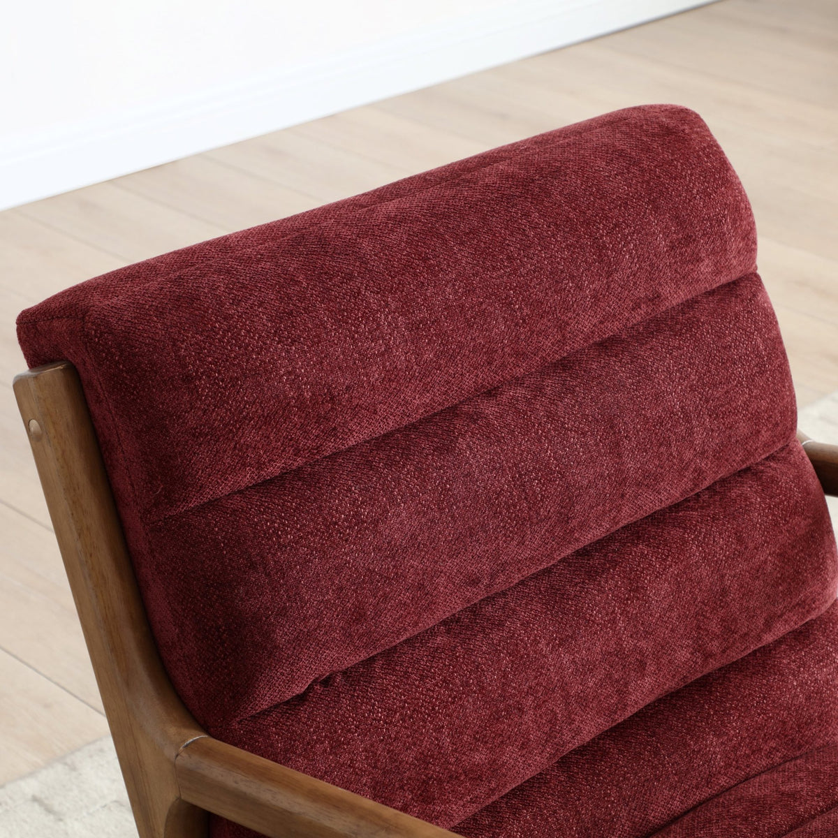 Inca ribbed accent chair with Walnut frame