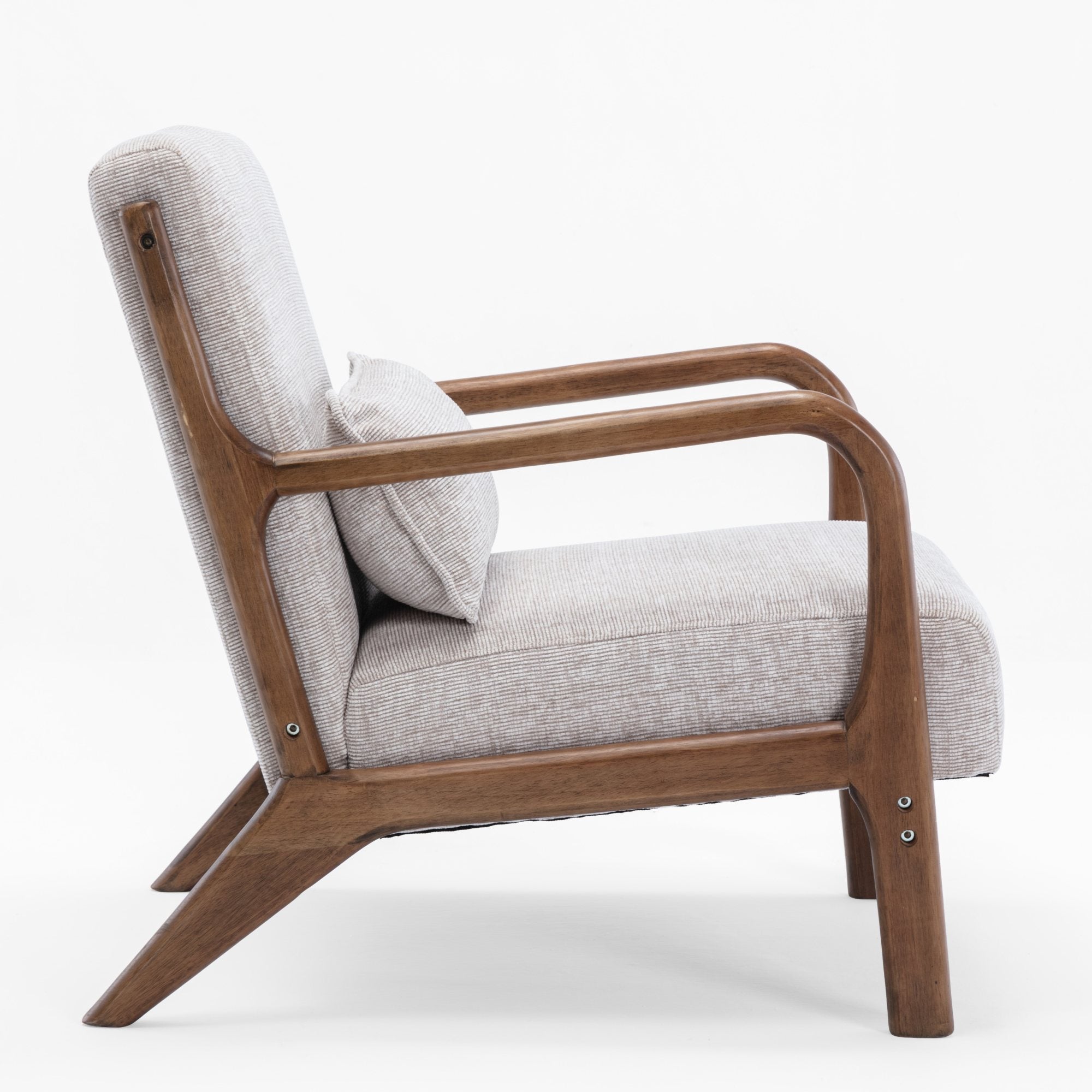 Inca plain accent chair with Walnut frame