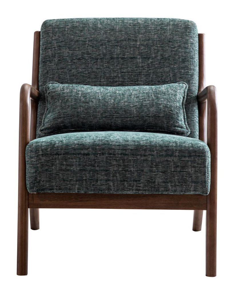 Inca plain accent chair with Walnut frame