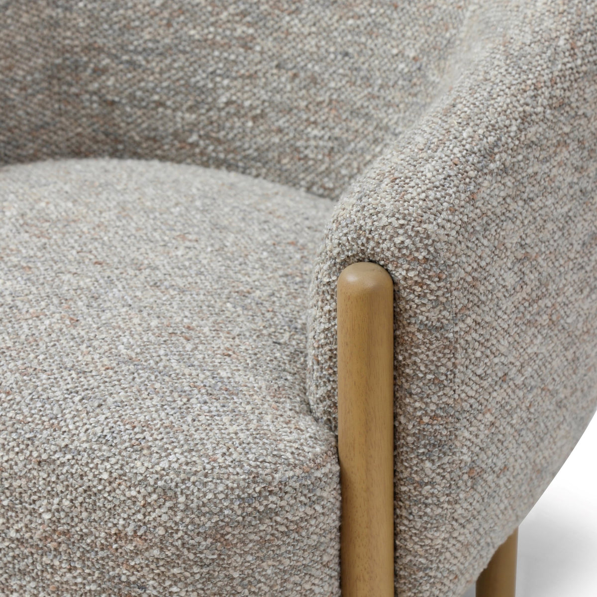Suzie barrel style chair in Luxe boucle