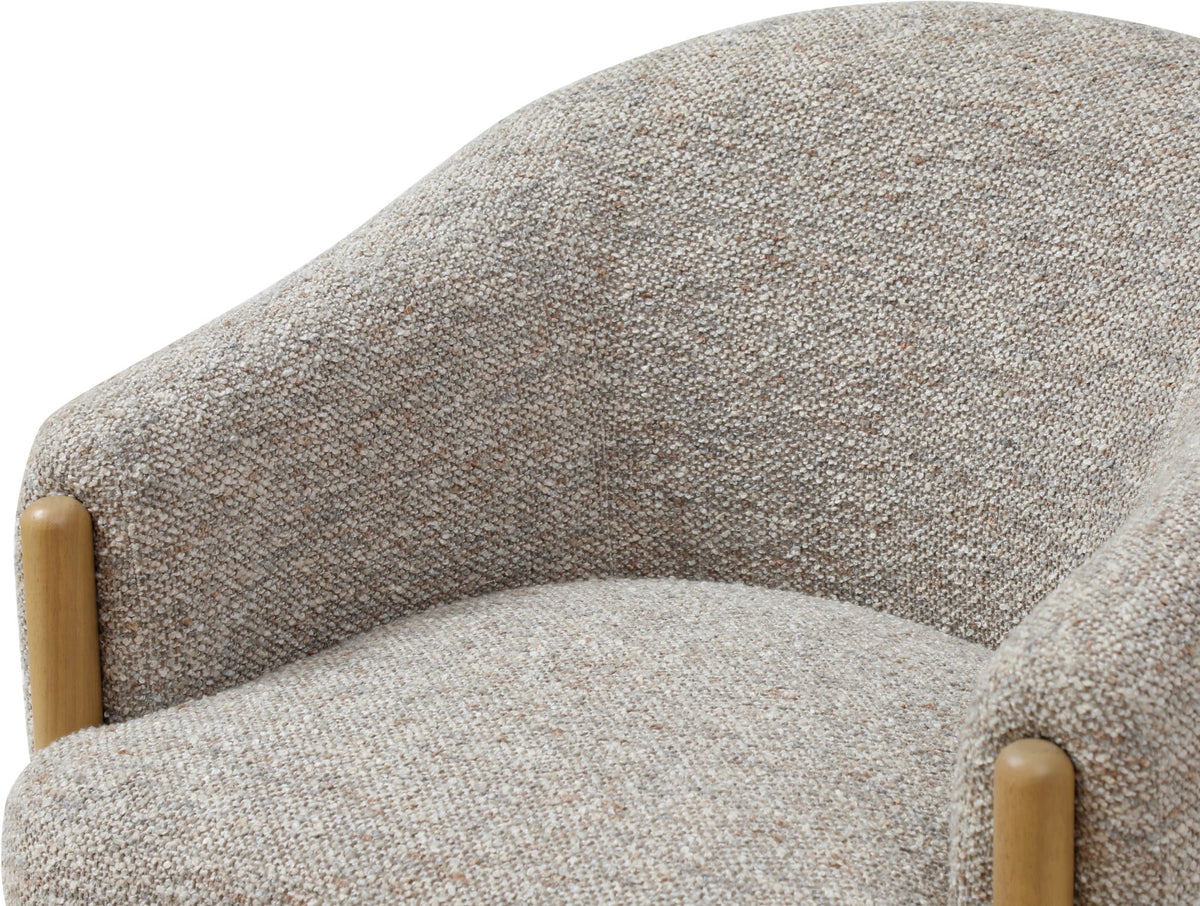 Suzie barrel style chair in Luxe boucle