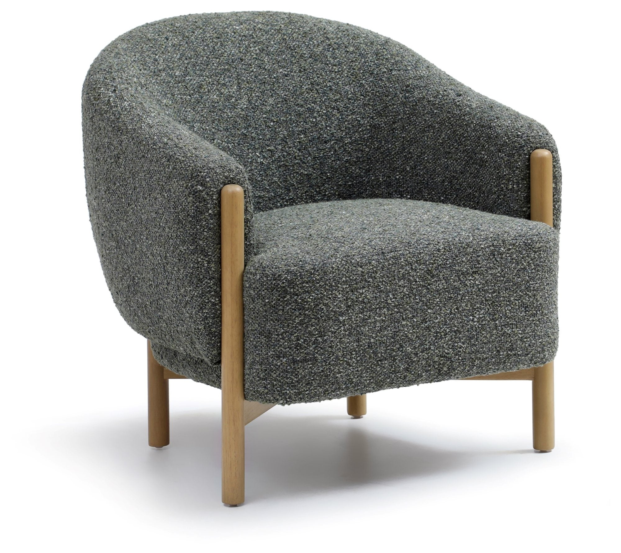 Suzie barrel style chair in Luxe boucle