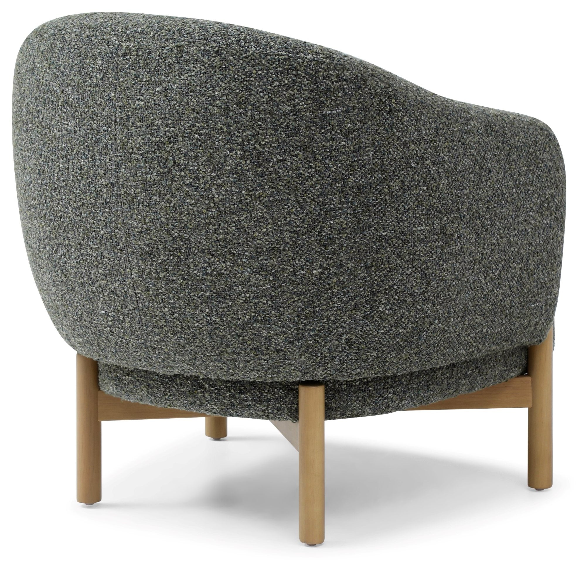 Suzie barrel style chair in Luxe boucle