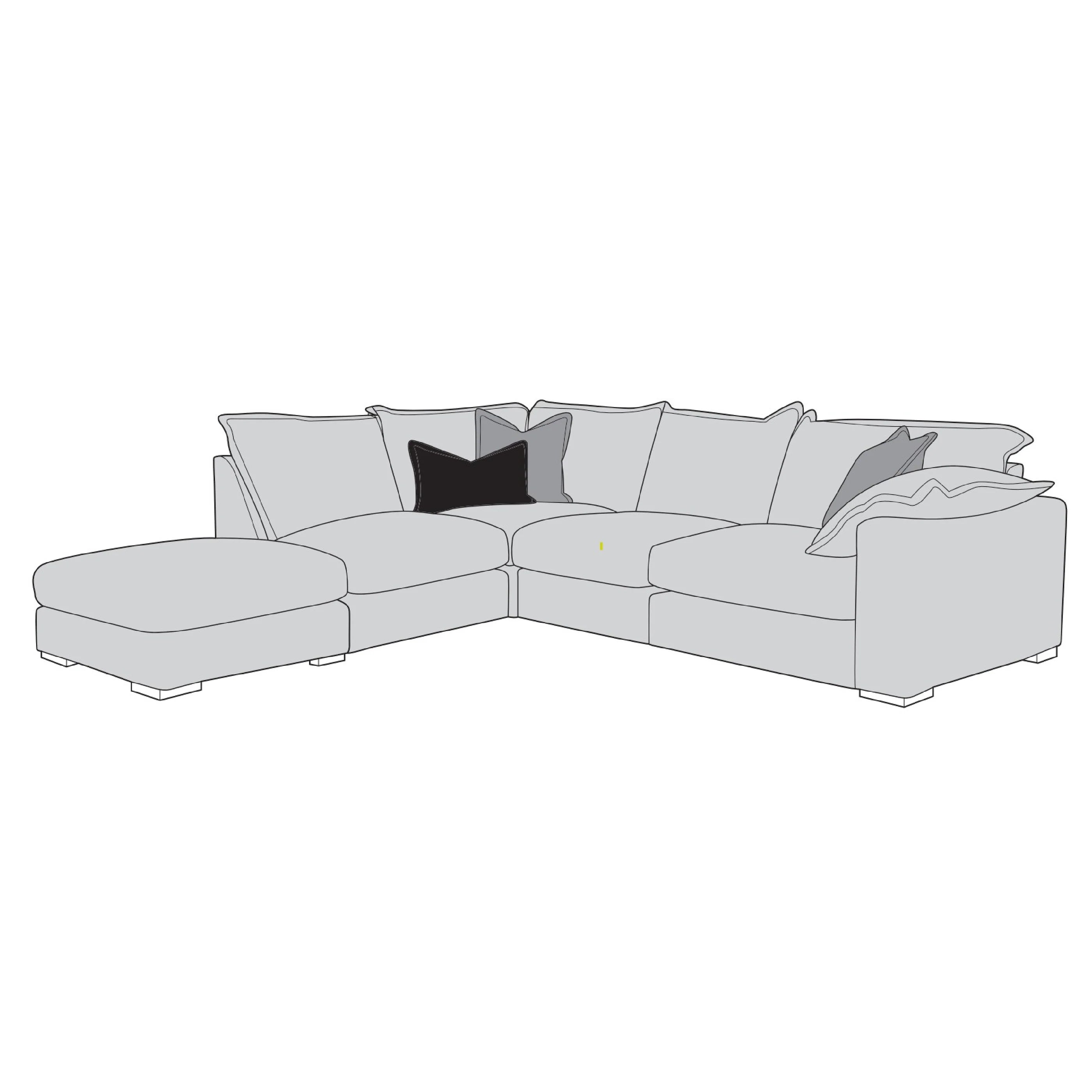 Lennox 4 piece modular chaise sofa group & footstool (left or right facing sofa)
