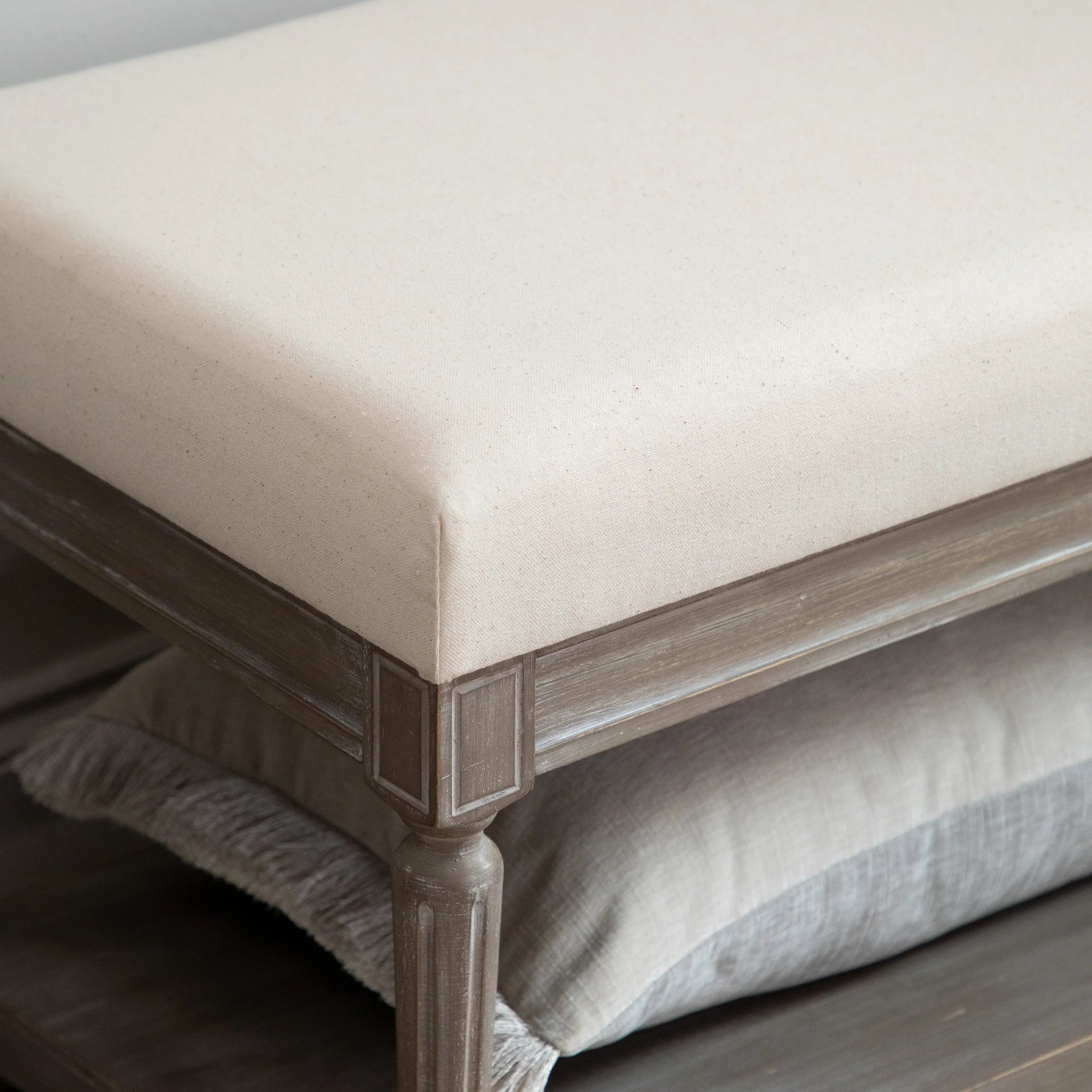 Matilda padded top bench footstool in natural